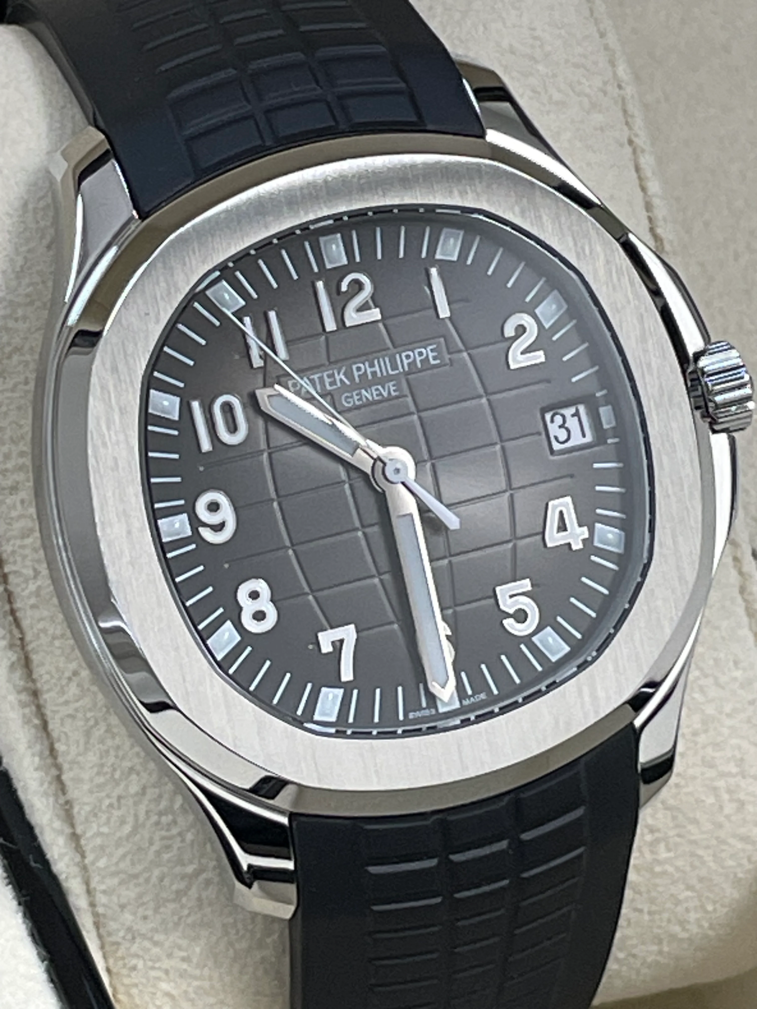 Patek Philippe Men's Aquanaut - 2023 - Black Embossed Dial - Tropical Composite Black Strap - 5167A-001