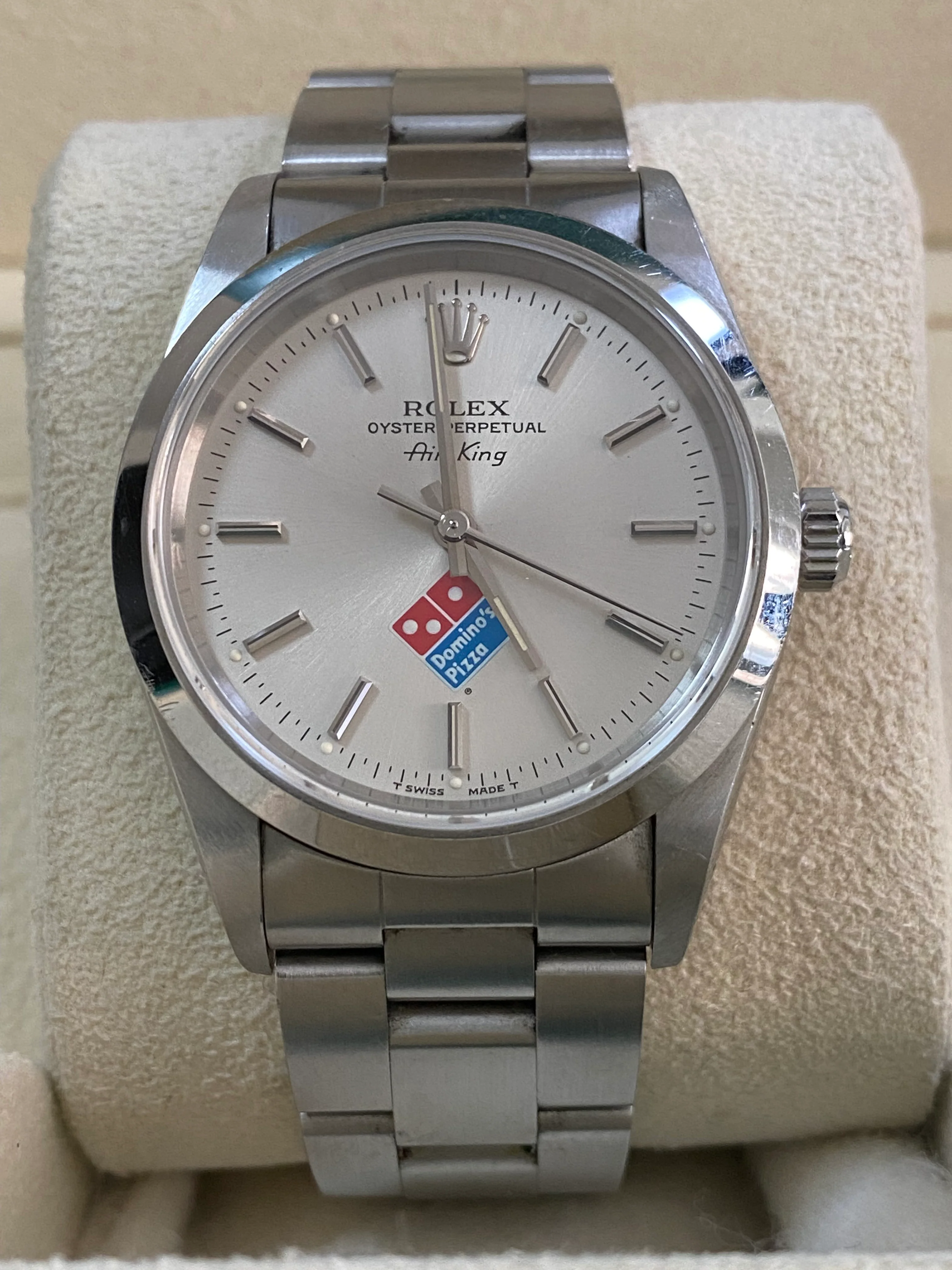 Rolex Air-King  - U serial - Domino's Pizza Edition - Domed Bezel - Silver Dial - 14000 UNPOLISHED