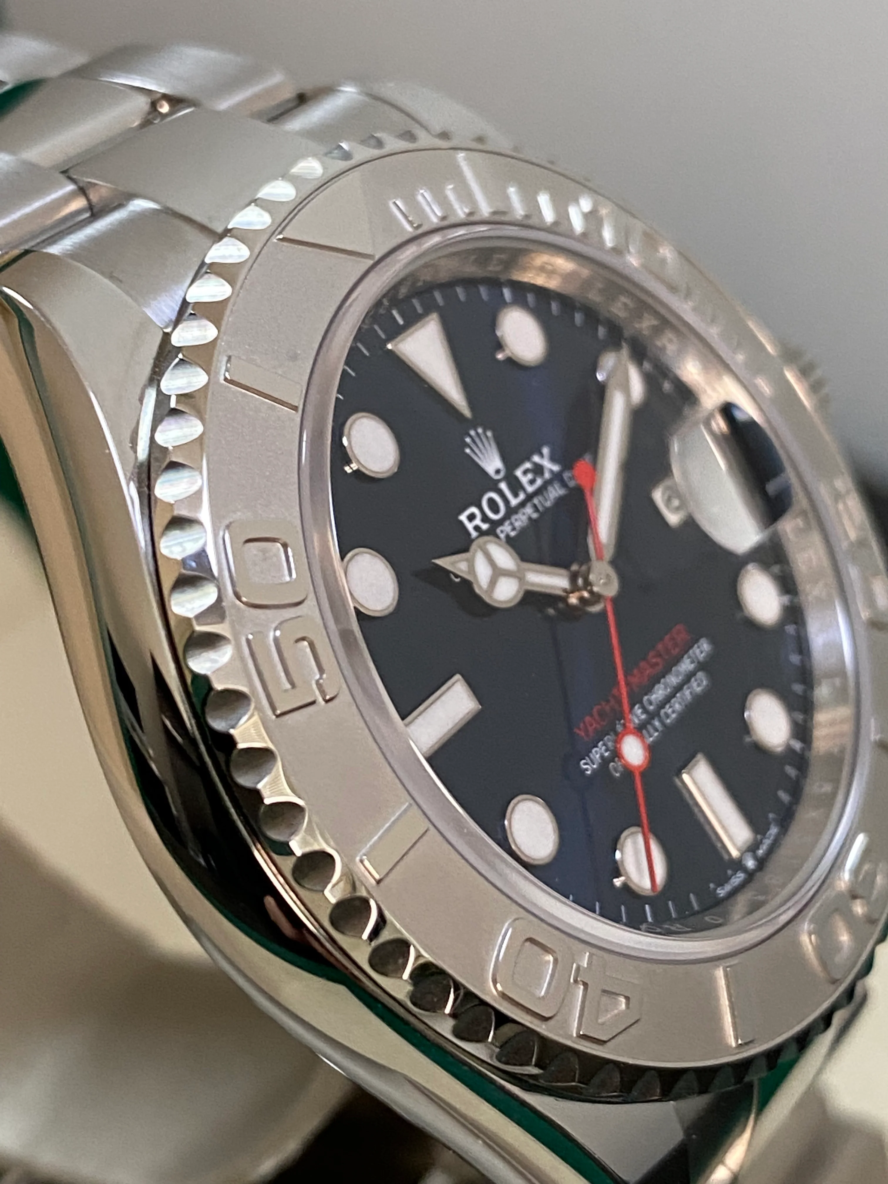 Rolex Steel and Platinum Yacht-Master 40 - 2023- Blue Dial - Platinum Bezel - 126622