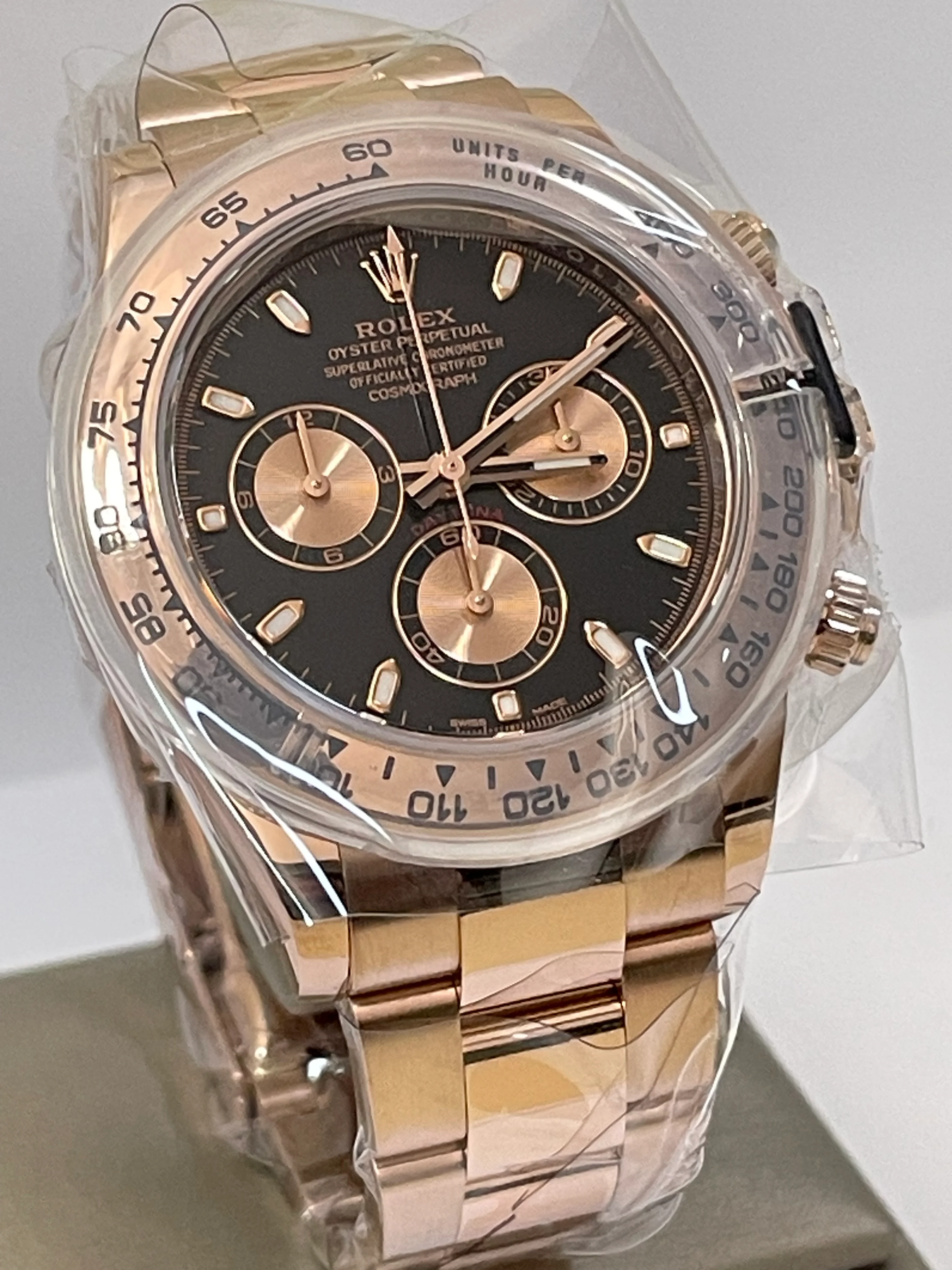 Rolex Everose Gold Cosmograph Daytona - 2023 - Black and Pink Dial - 116505