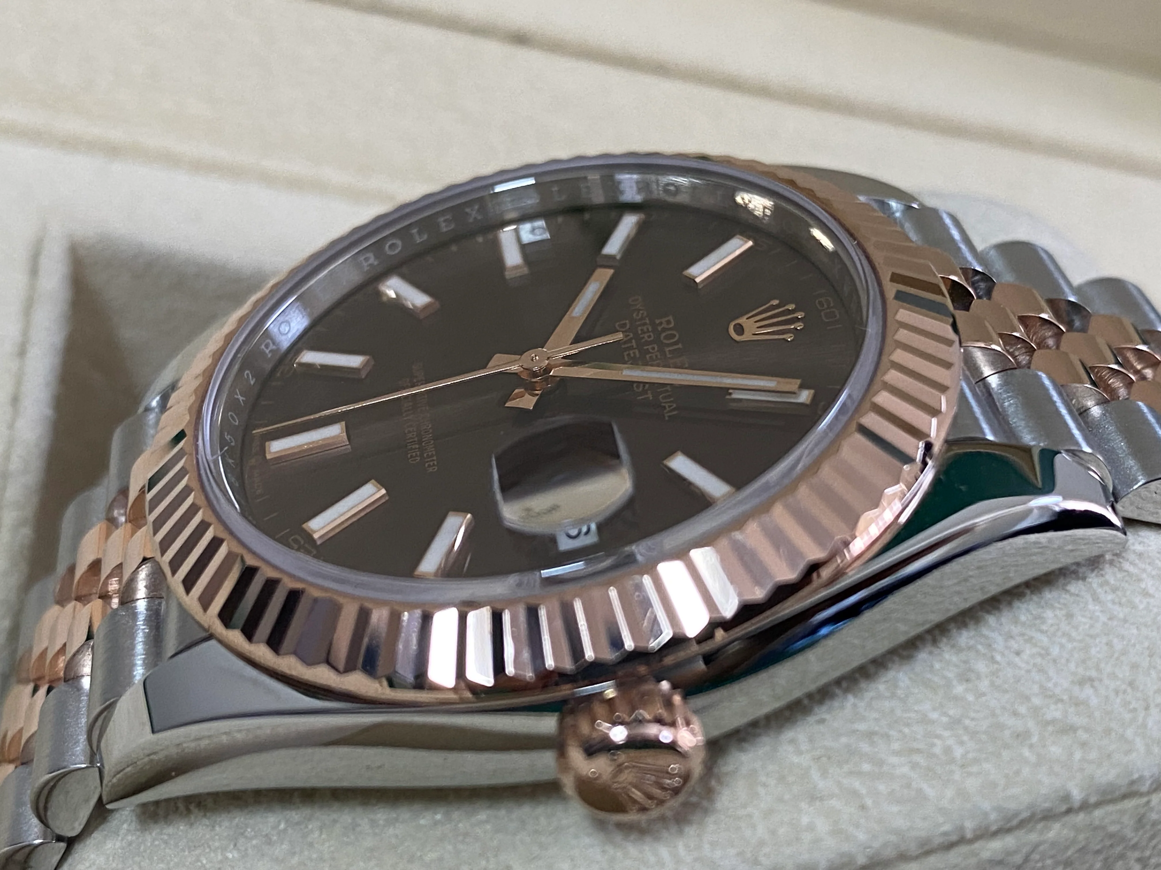Rolex Steel and Everose Gold Datejust 41 - 2020 - Fluted Bezel - Chocolate Index Dial - Jubilee Bracelet - 126331 *FULL SET*
