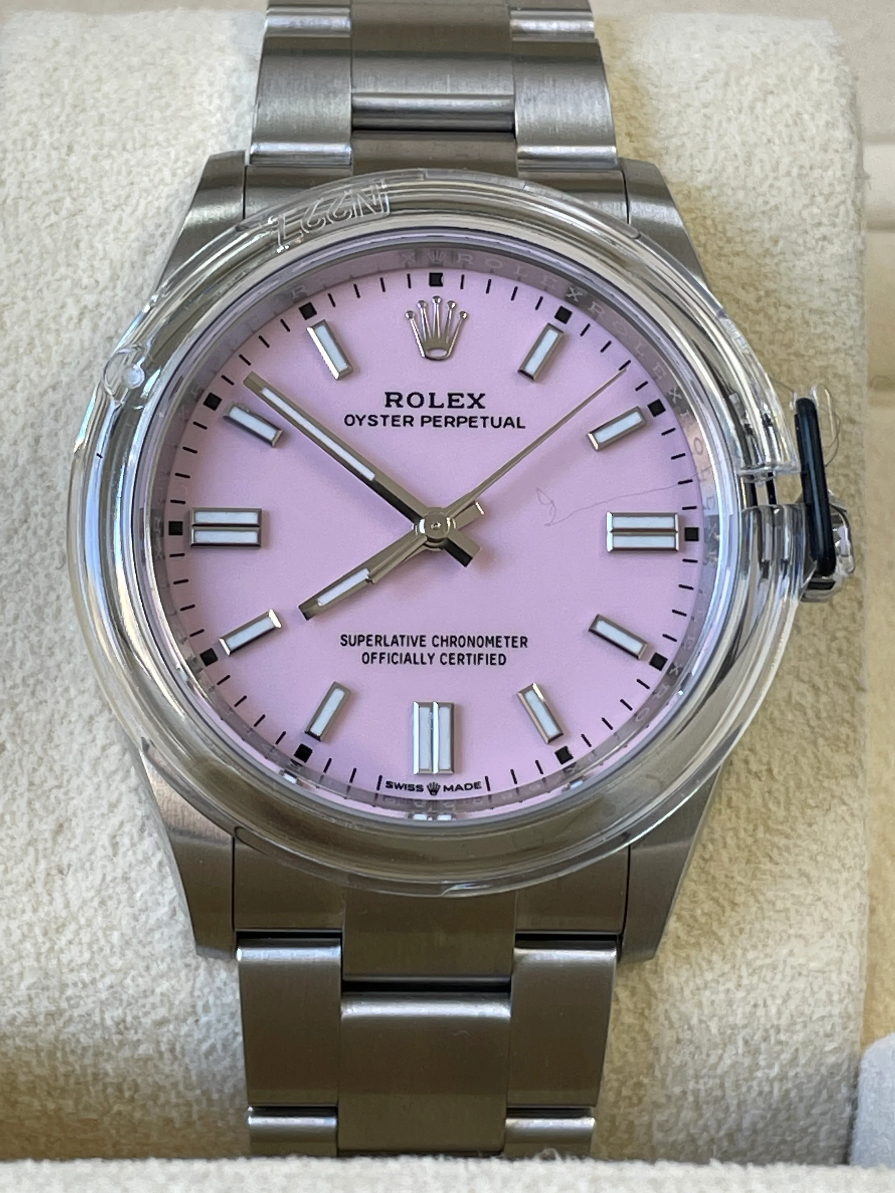 Rolex Oyster Perpetual 36 - 2022 - Domed Bezel - Candy Pink Index Dial - Oyster Bracelet - 126000