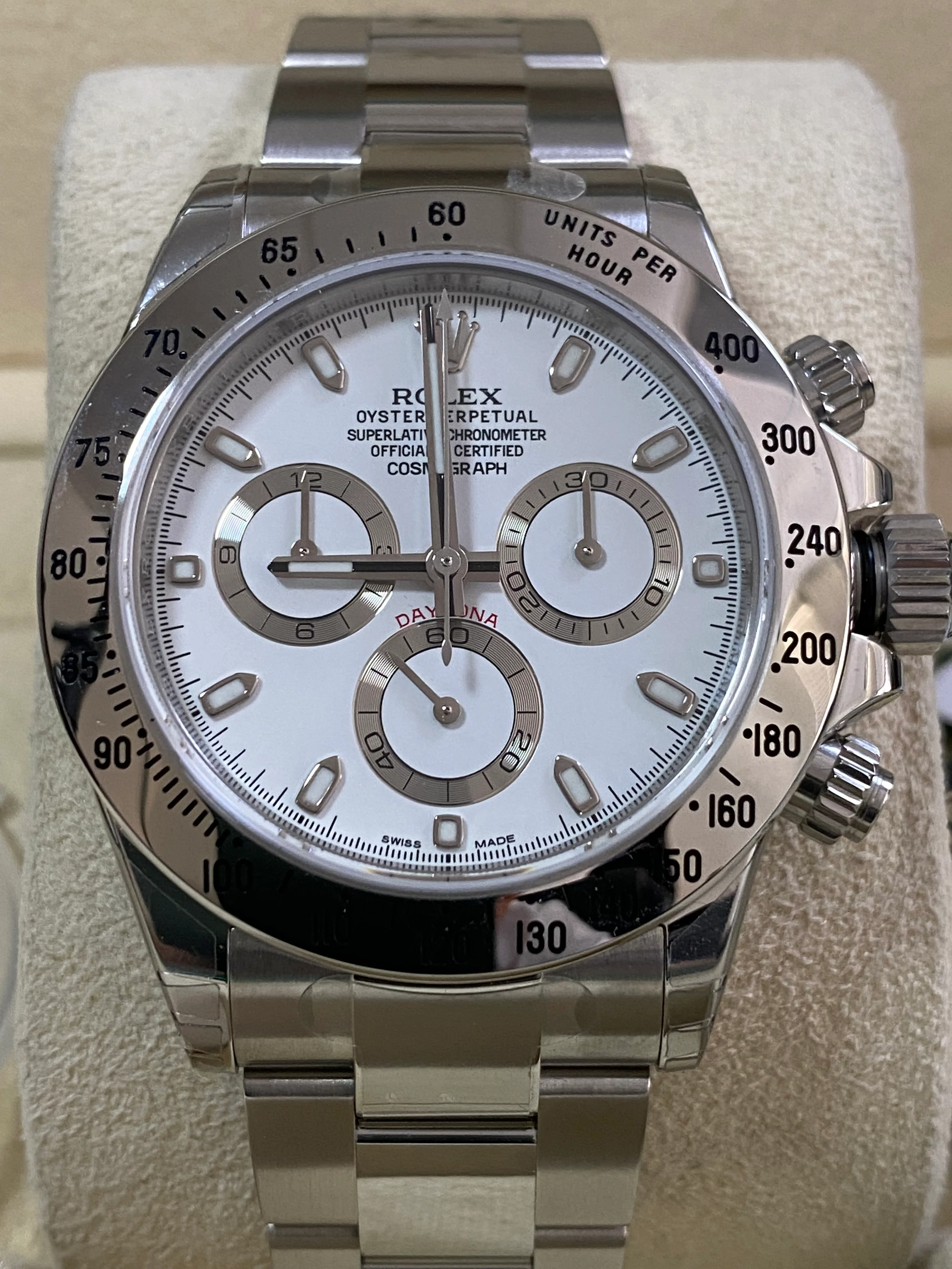 Rolex Steel Cosmograph Daytona - White Index Dial - 116520 - *FULL STICKERS*