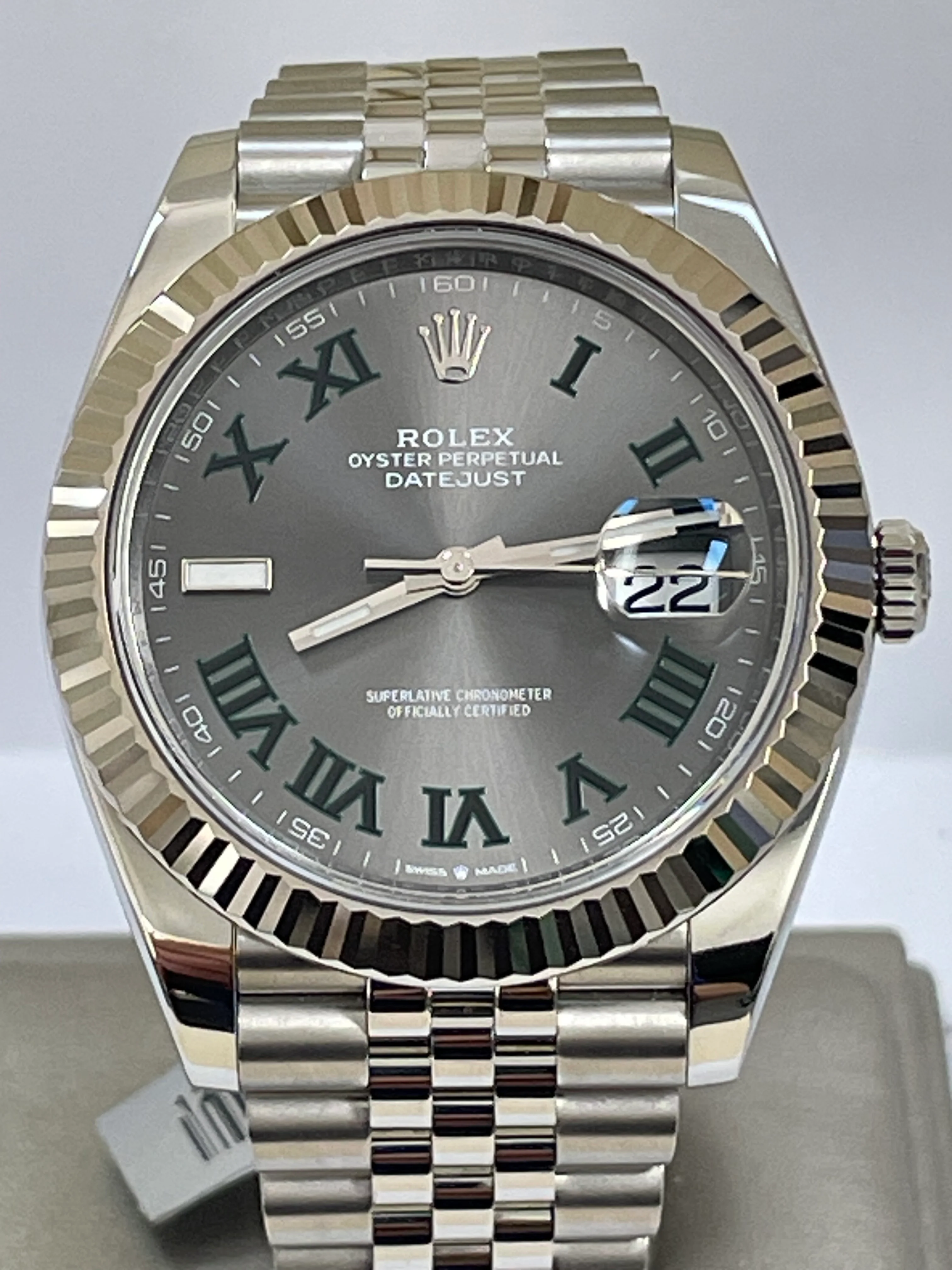 Rolex Steel and White Gold Datejust 41 - 2023 - Fluted Bezel - 