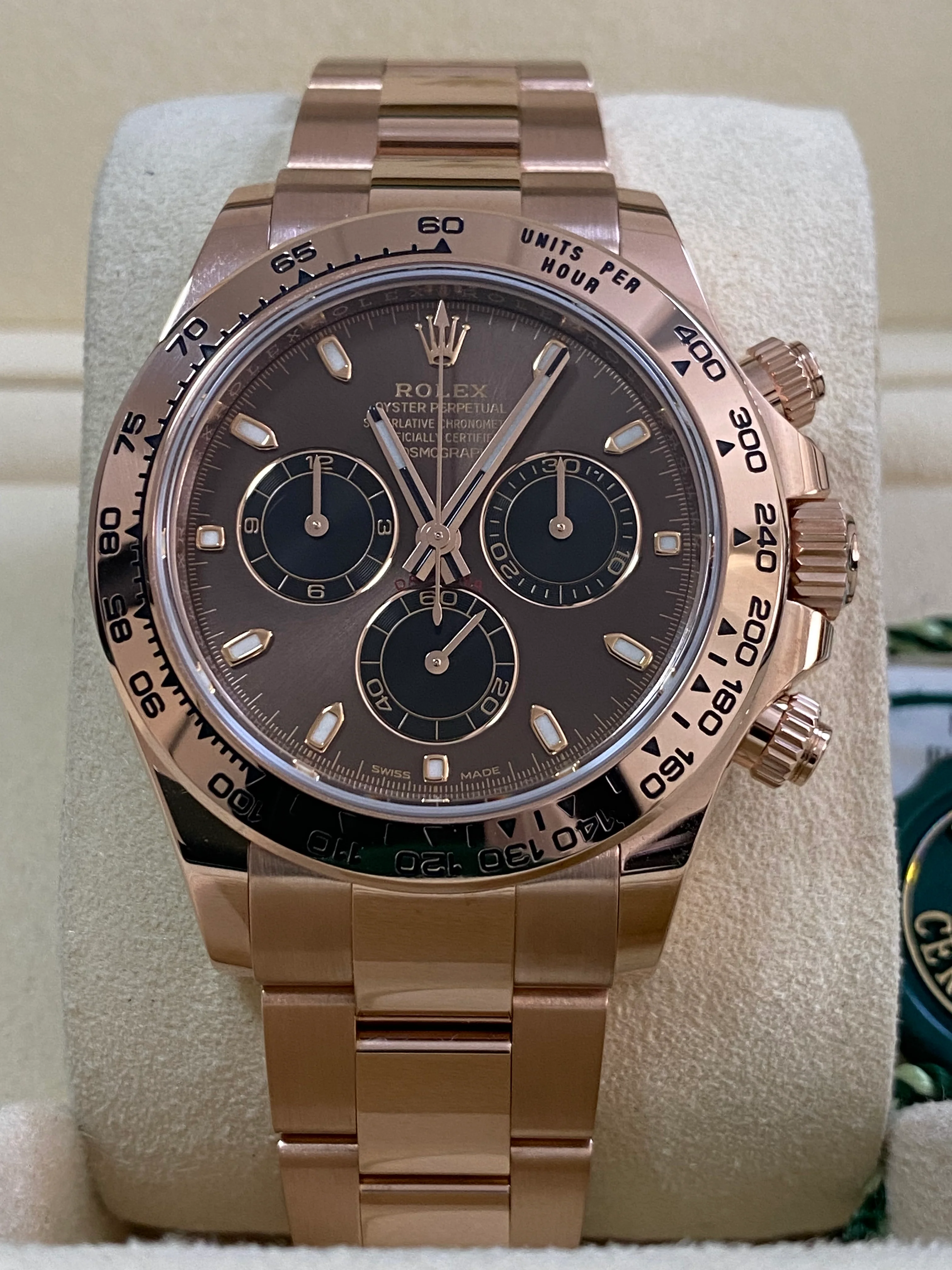 Rolex Everose Gold Cosmograph Daytona - 2021 - Chocolate Index Dial - 116505 *COMPLETE SET*