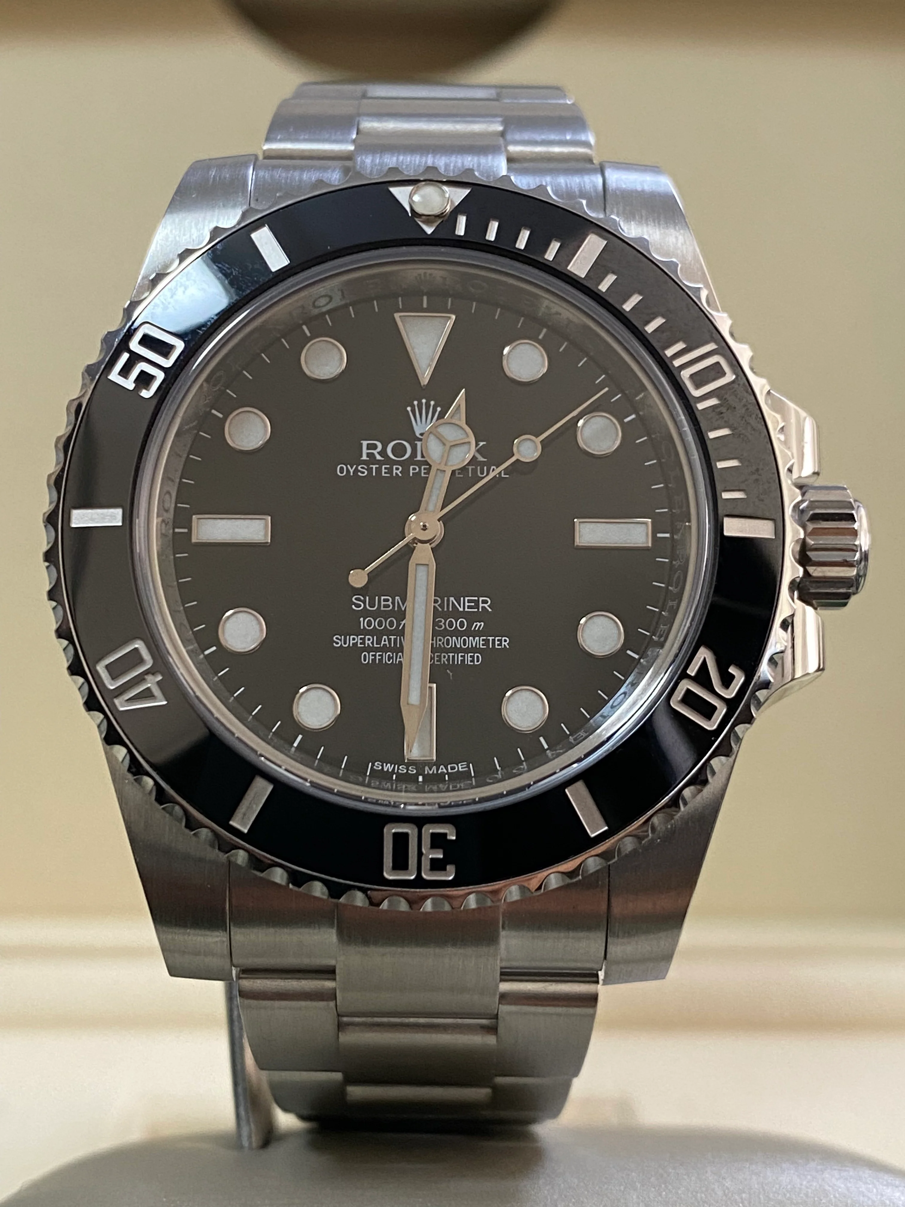 Rolex Steel No-Date Submariner - 2013 - Ceramic Bezel - Black Dial - 114060