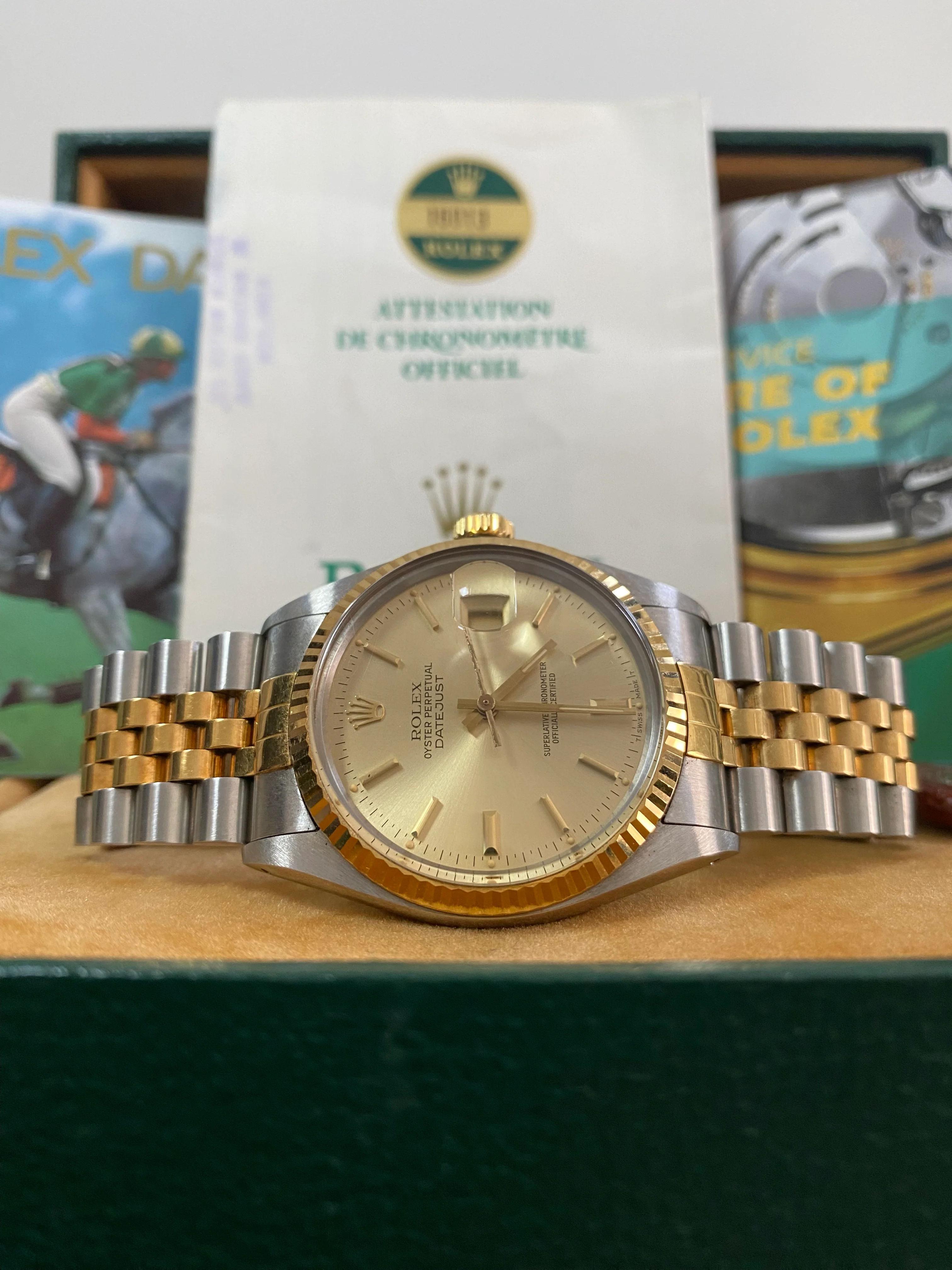 Rolex Steel and Yellow Gold Datejust 36 - 1985 - Fluted Bezel - Champagne Index Dial - Jubilee Bracelet - 16013 *UNPOLISHED*