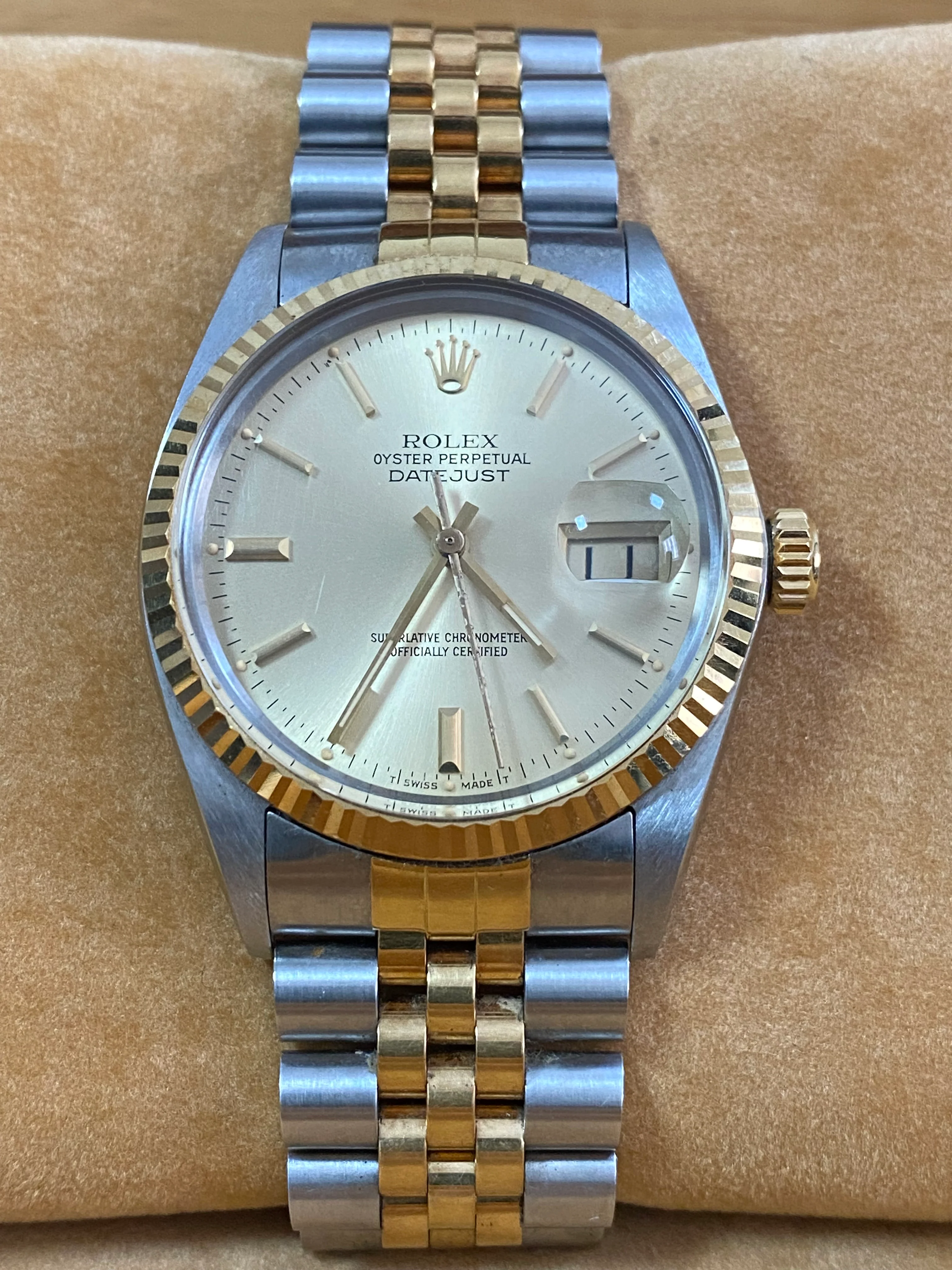 Rolex Steel and Yellow Gold Datejust 36 - 1985 - Fluted Bezel - Champagne Index Dial - Jubilee Bracelet - 16013 *UNPOLISHED*