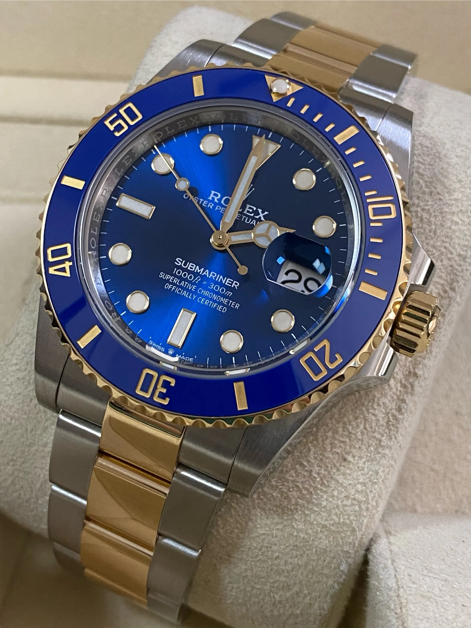 Rolex Steel and Yellow Gold Submariner Date - Blue Bezel - Blue Dial - 126613LB