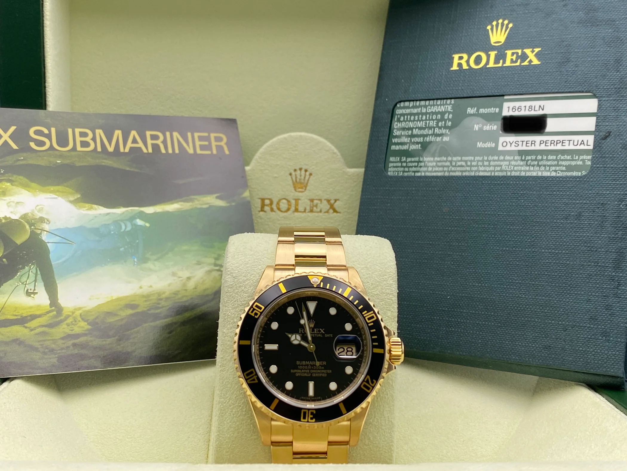 Rolex Yellow Gold Submariner Date - 2011 - Pre Ceramic Black Bezel - Black Dial - 16618LN