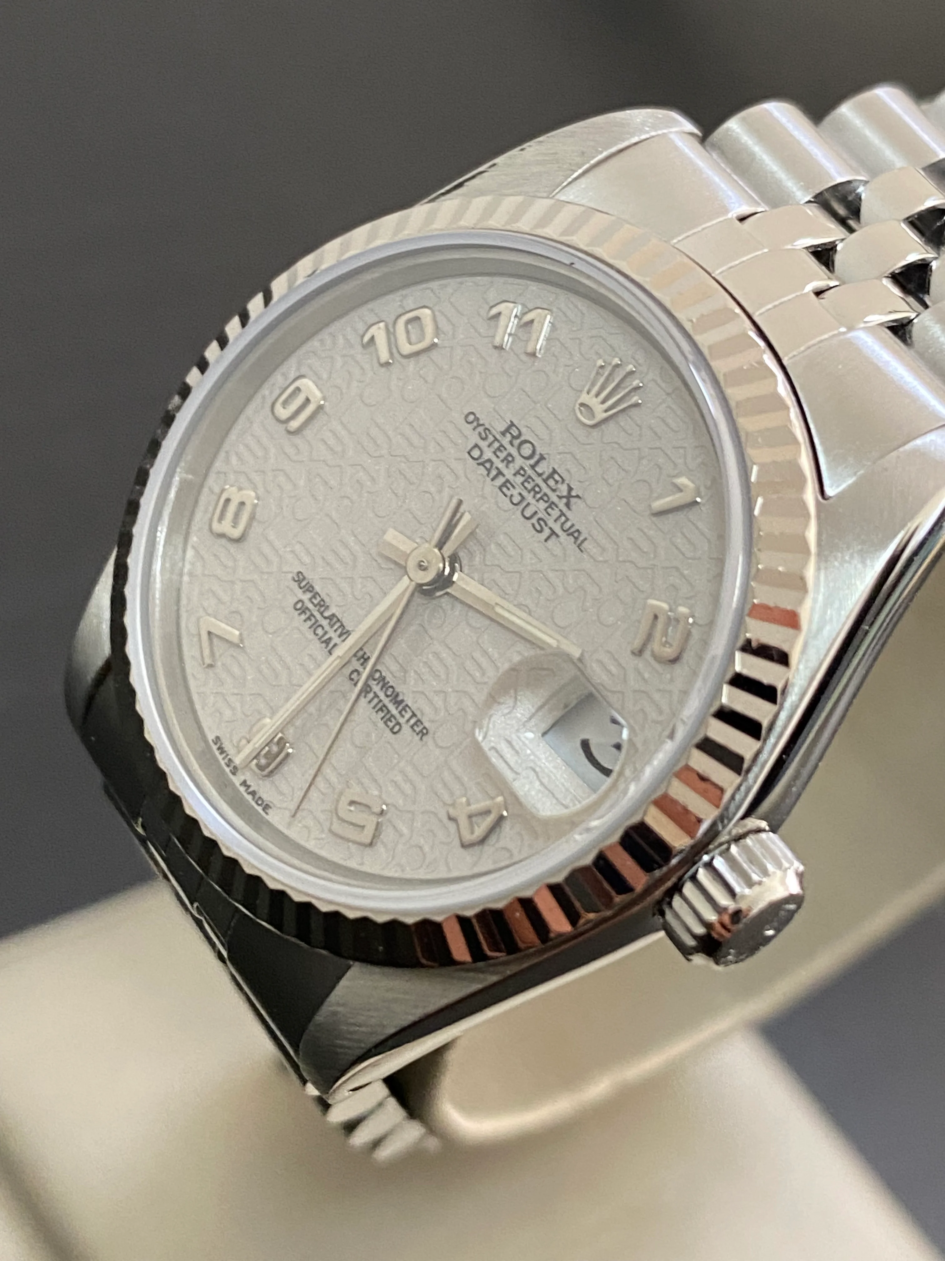 Rolex Steel Datejust 31 - Fluted Bezel - Silver Arabic Dial - Jubilee Bracelet - 68274