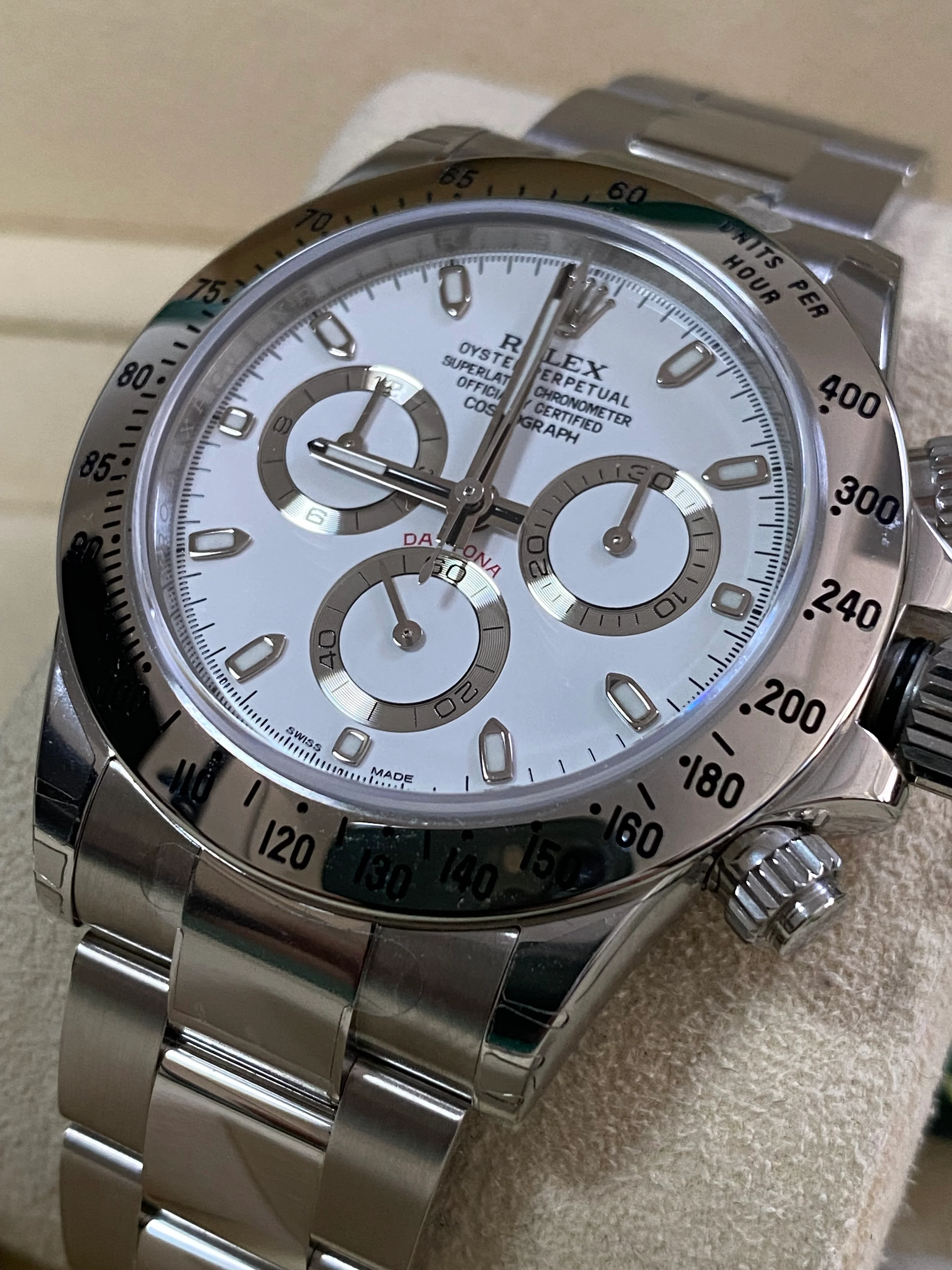 Rolex Steel Cosmograph Daytona - White Index Dial - 116520 - *FULL STICKERS*