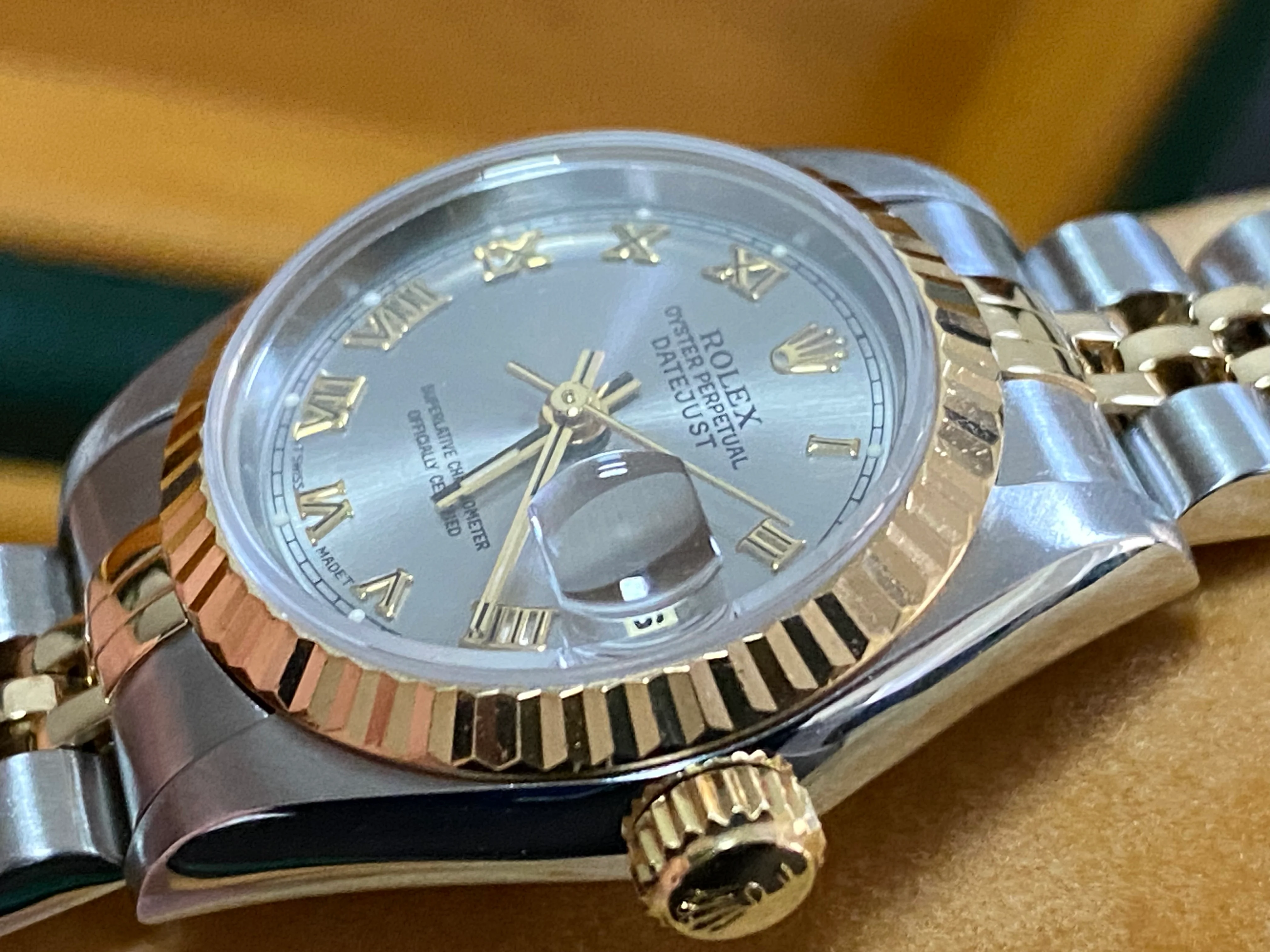 Rolex Two Tone Lady-Datejust - T Serial- Fluted Bezel - Silver Roman Dial - Jubilee Bracelet - 69173