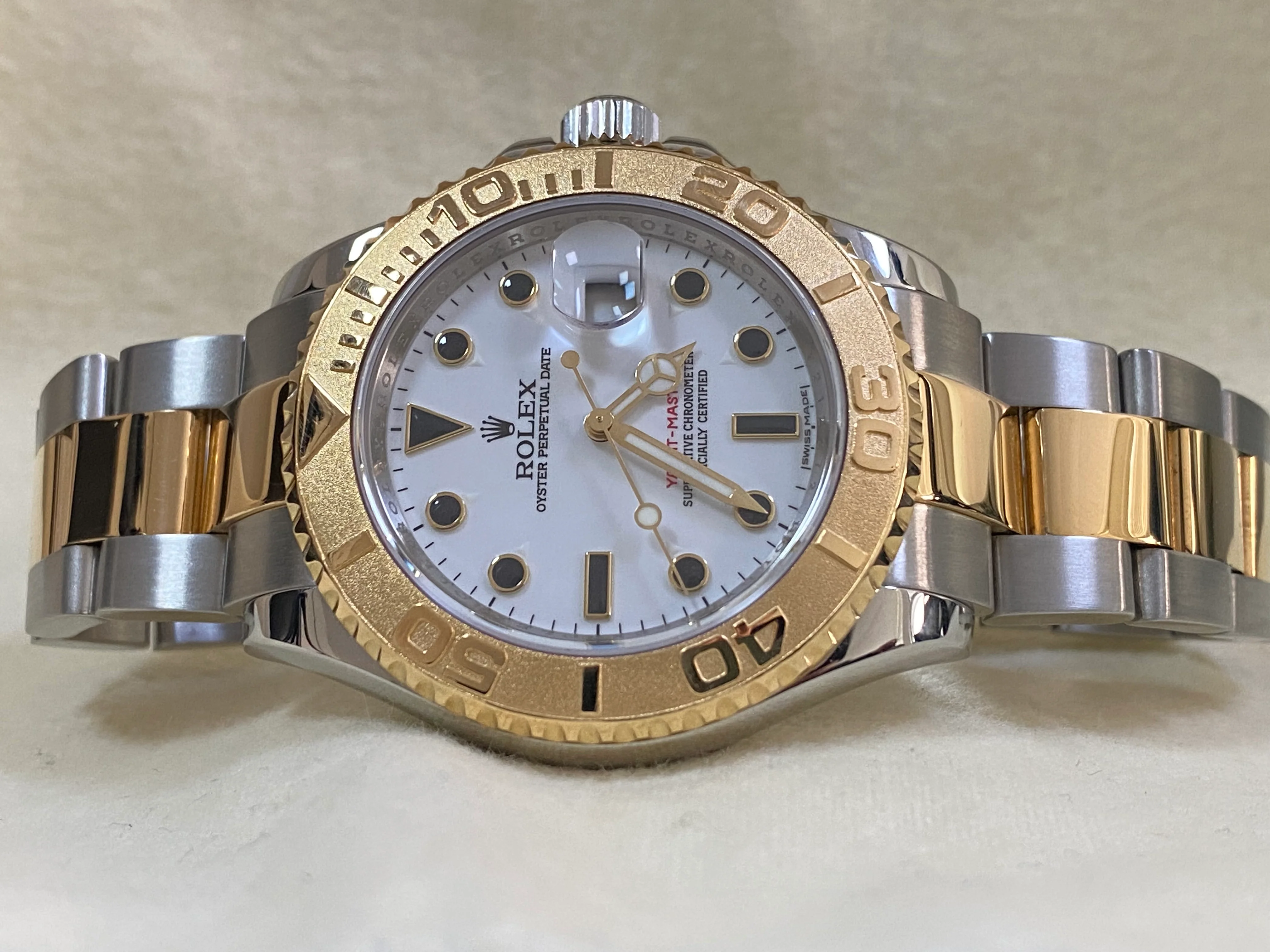 Rolex Steel and Yellow Gold Yacht-Master 40 - V Serial - White Dial - 16623