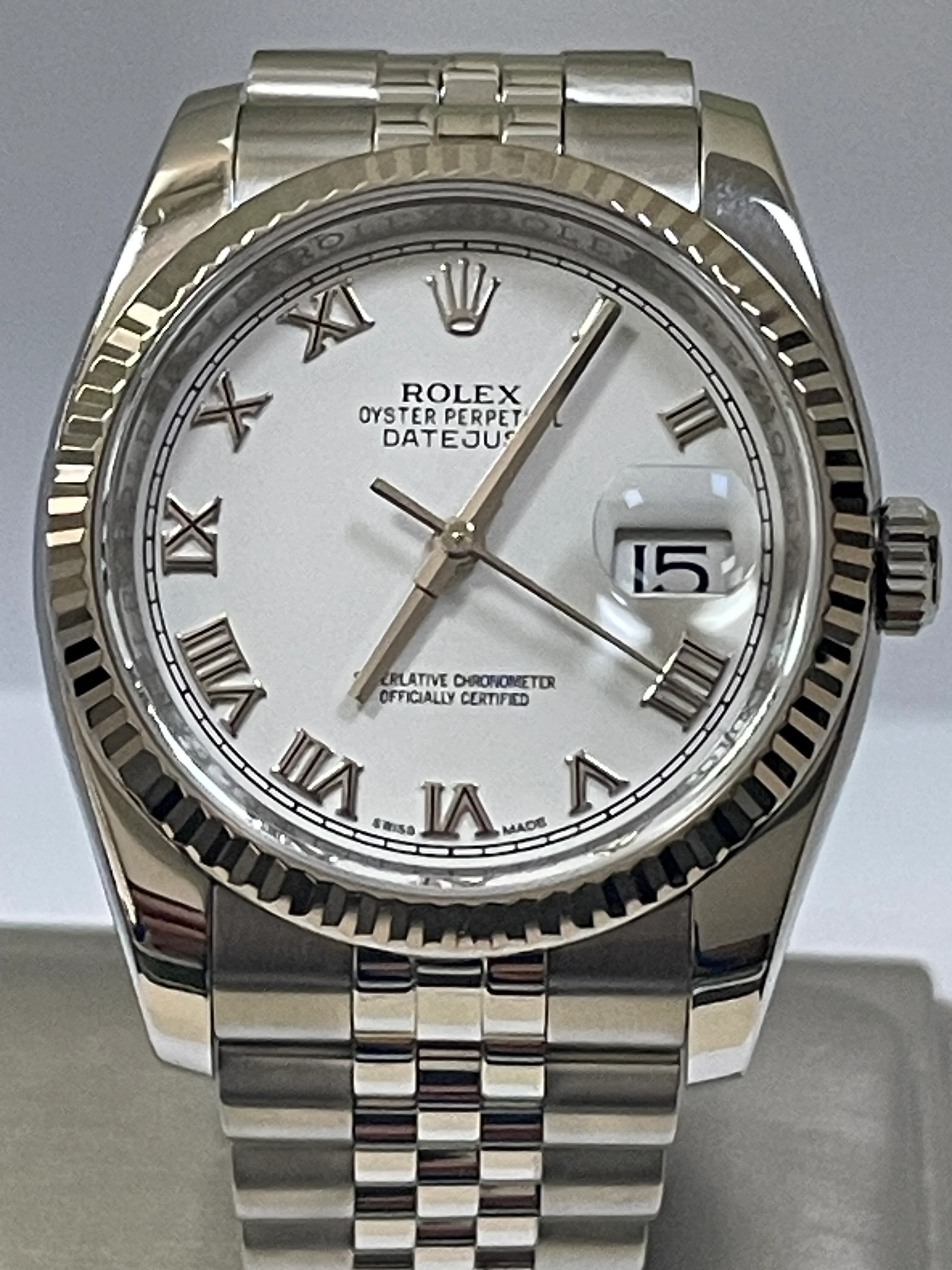Rolex Steel White Gold Datejust 31 - 2017 - Fluted Bezel - White Roman Dial - Jubilee Bracelet - 178274