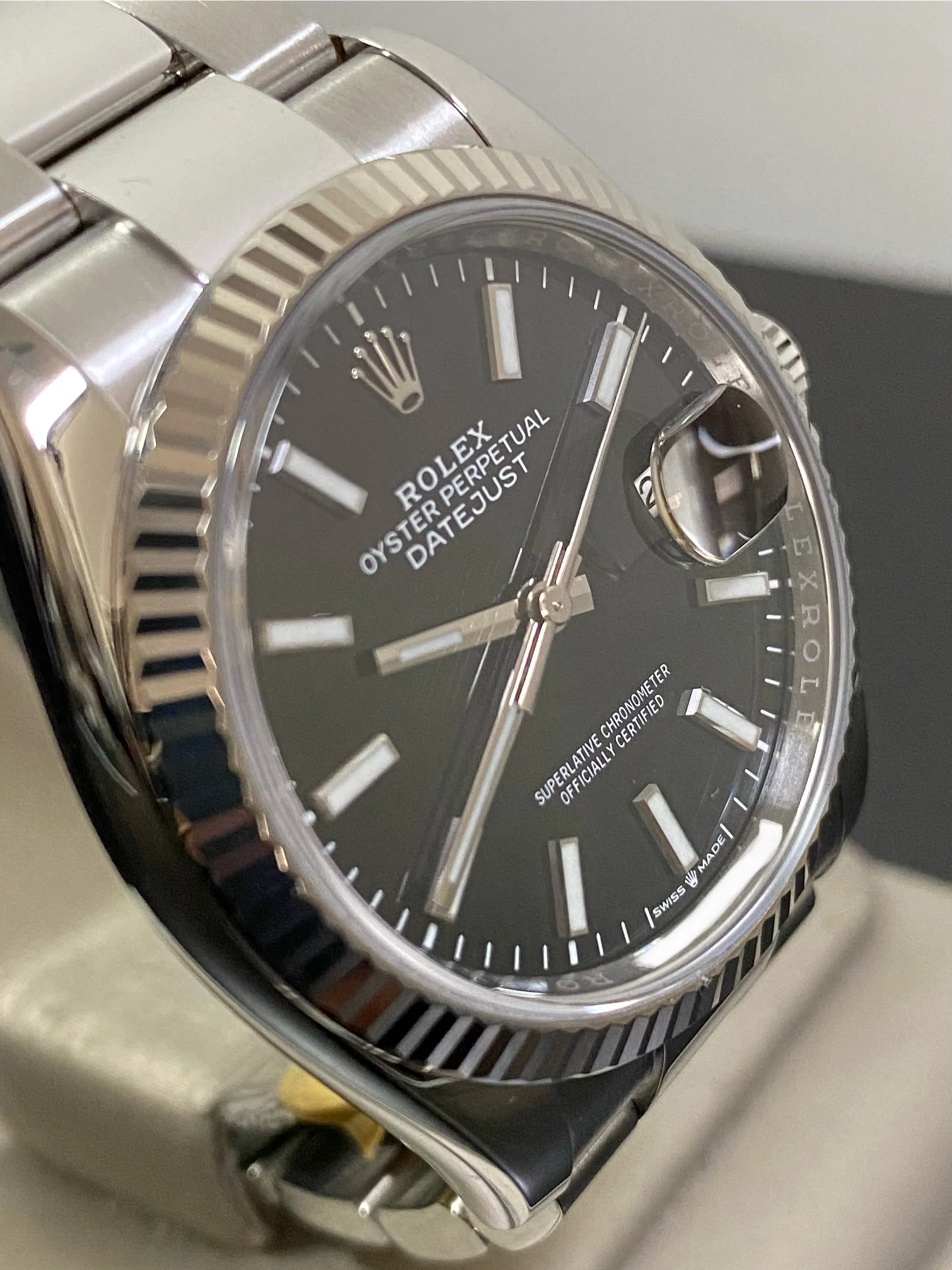 Rolex Steel Datejust 36 - 2023 - Fluted Bezel - Black Index Dial - Oyster Bracelet - 126234