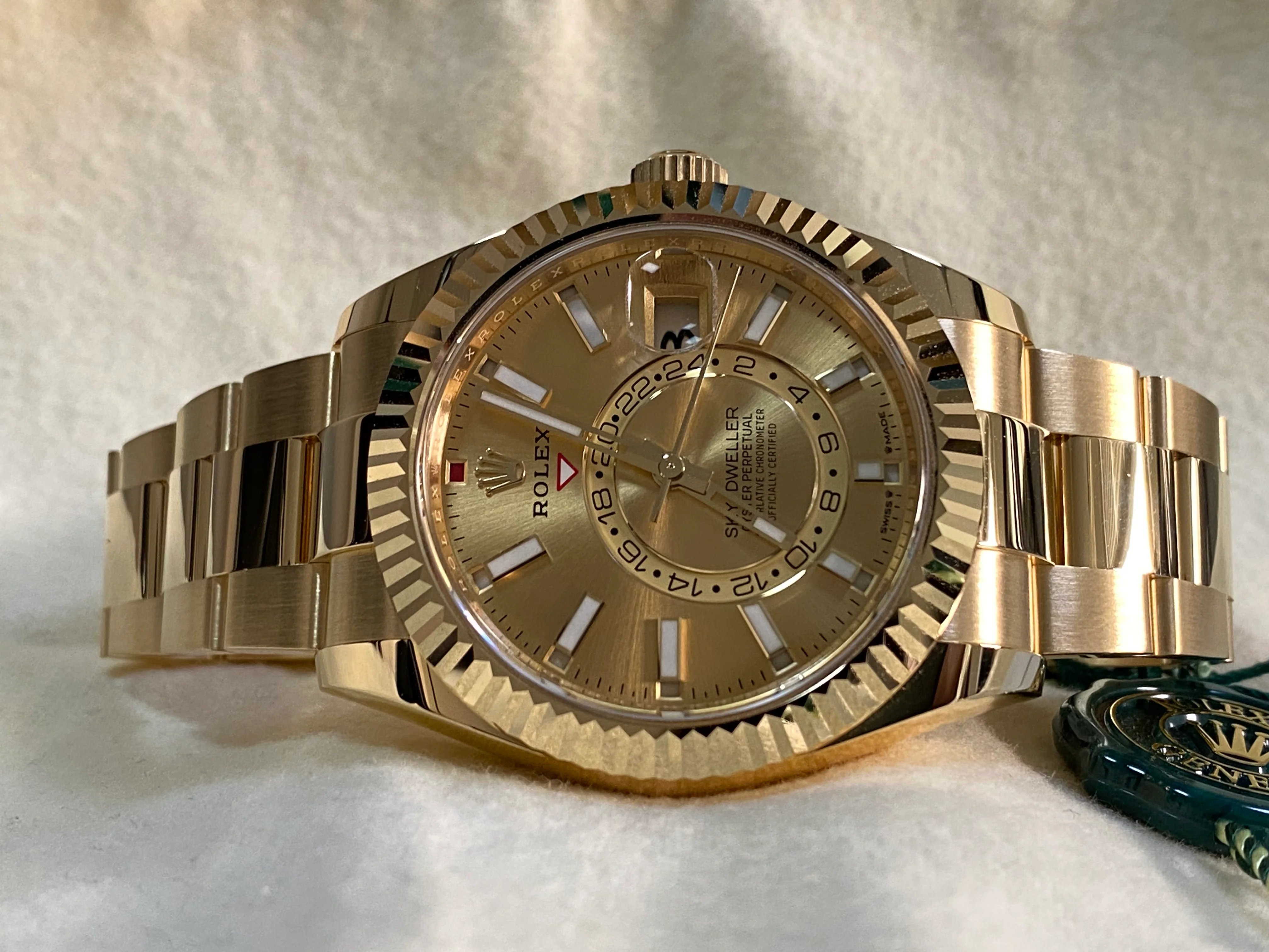 Rolex Yellow Gold Sky-Dweller - 2023 - Champagne Index Dial - Oyster Bracelet - 336938