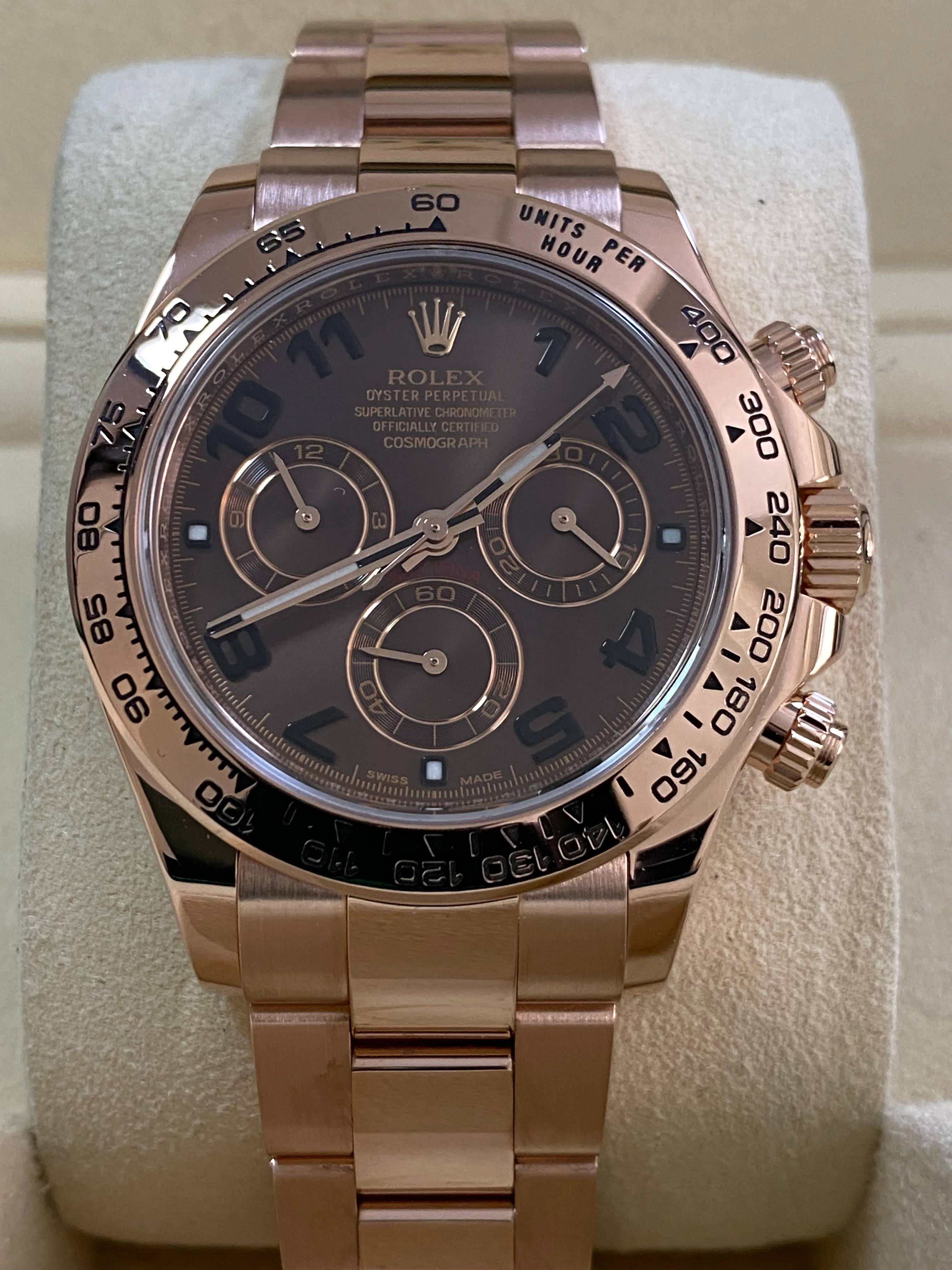 Rolex Everose Gold Cosmograph Daytona - 2014 - Chocolate Arabic Dial - 116505 *COMPLETE*