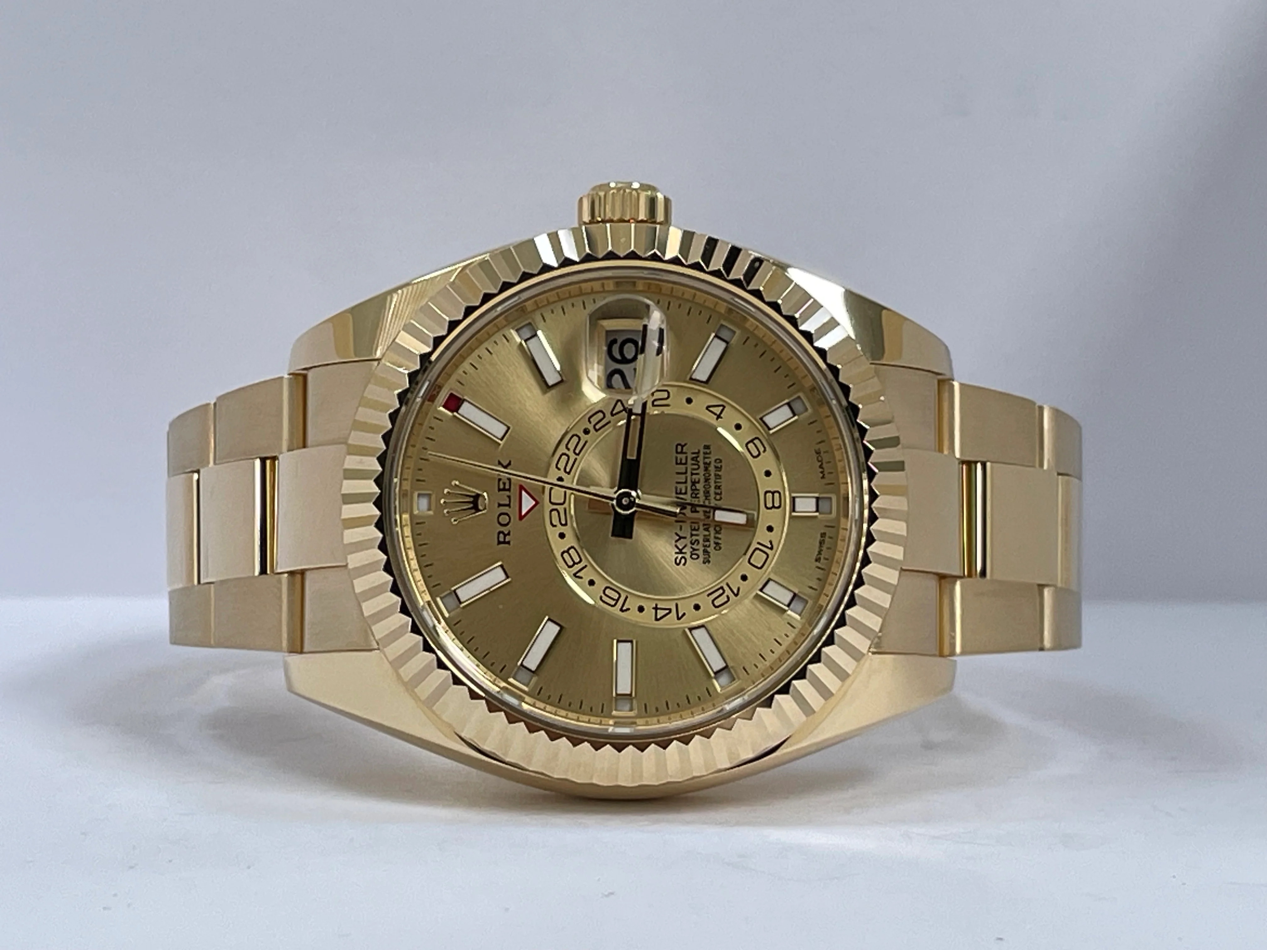 Rolex Yellow Gold Sky-Dweller - 2023 - Champagne Index Dial - Oyster Bracelet - 326938