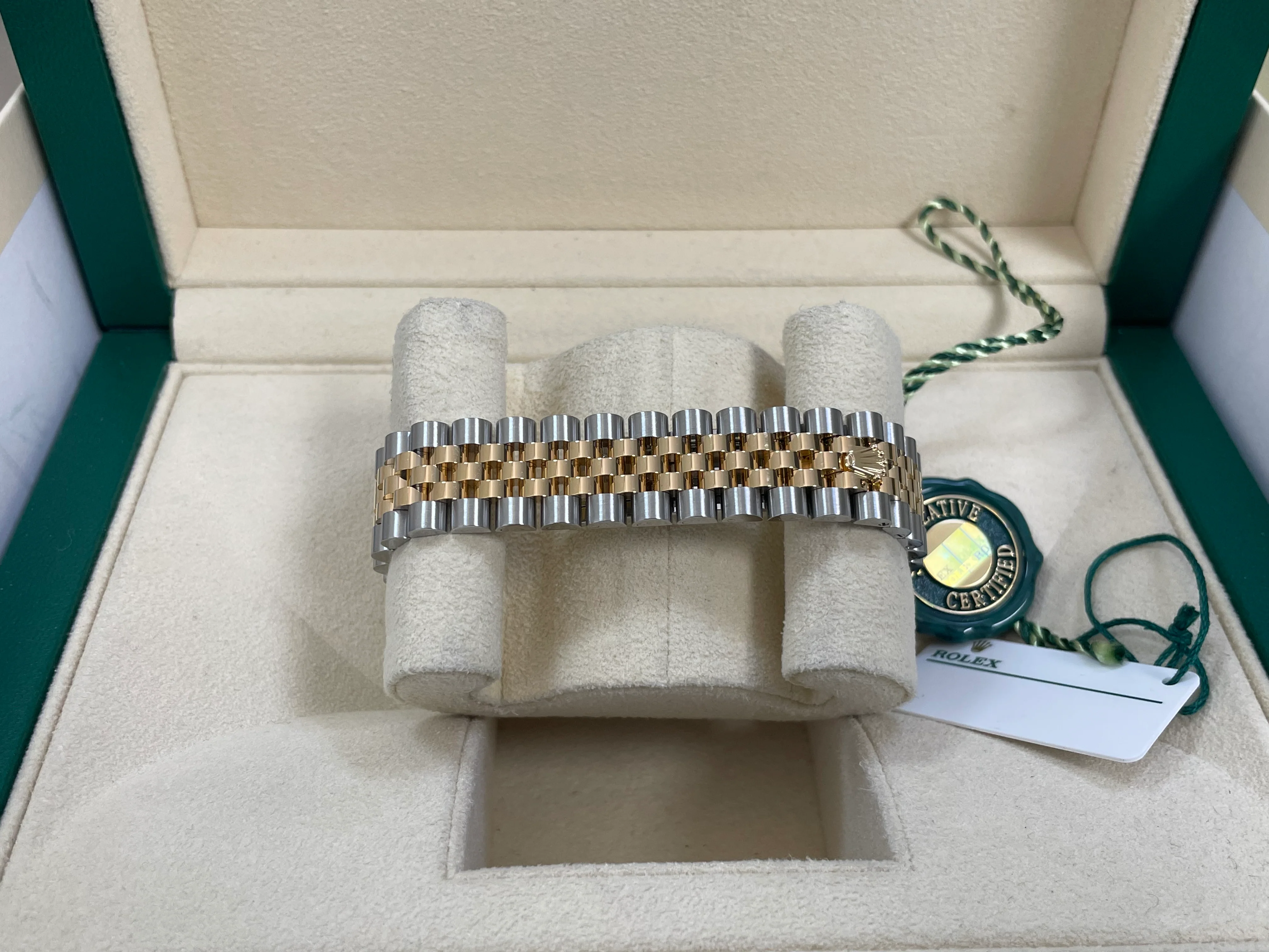 Rolex Steel and Yellow Gold Datejust 31 - 2023 - Diamond Bezel - Dark Grey Diamond Dial - Jubilee Bracelet - 278383RBR