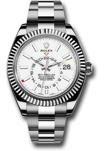 Rolex White Rolesor Sky-Dweller - 2021 - White Index Dial - Oyster Bracelet - 326934