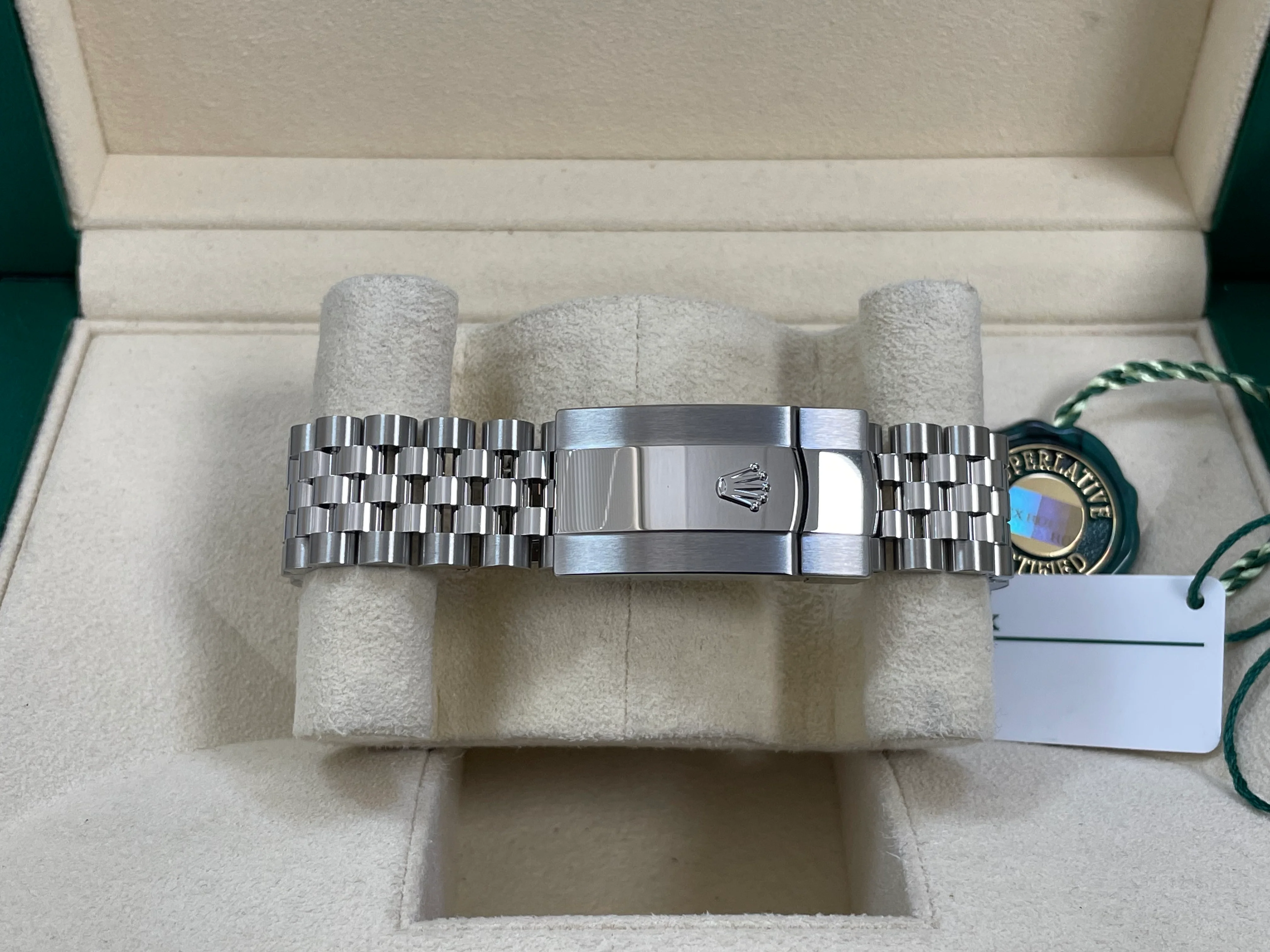 Rolex Steel and White Gold Datejust 41 - 2023 - Fluted Bezel - Bright Blue Motif Dial - Jubilee Bracelet - 126334