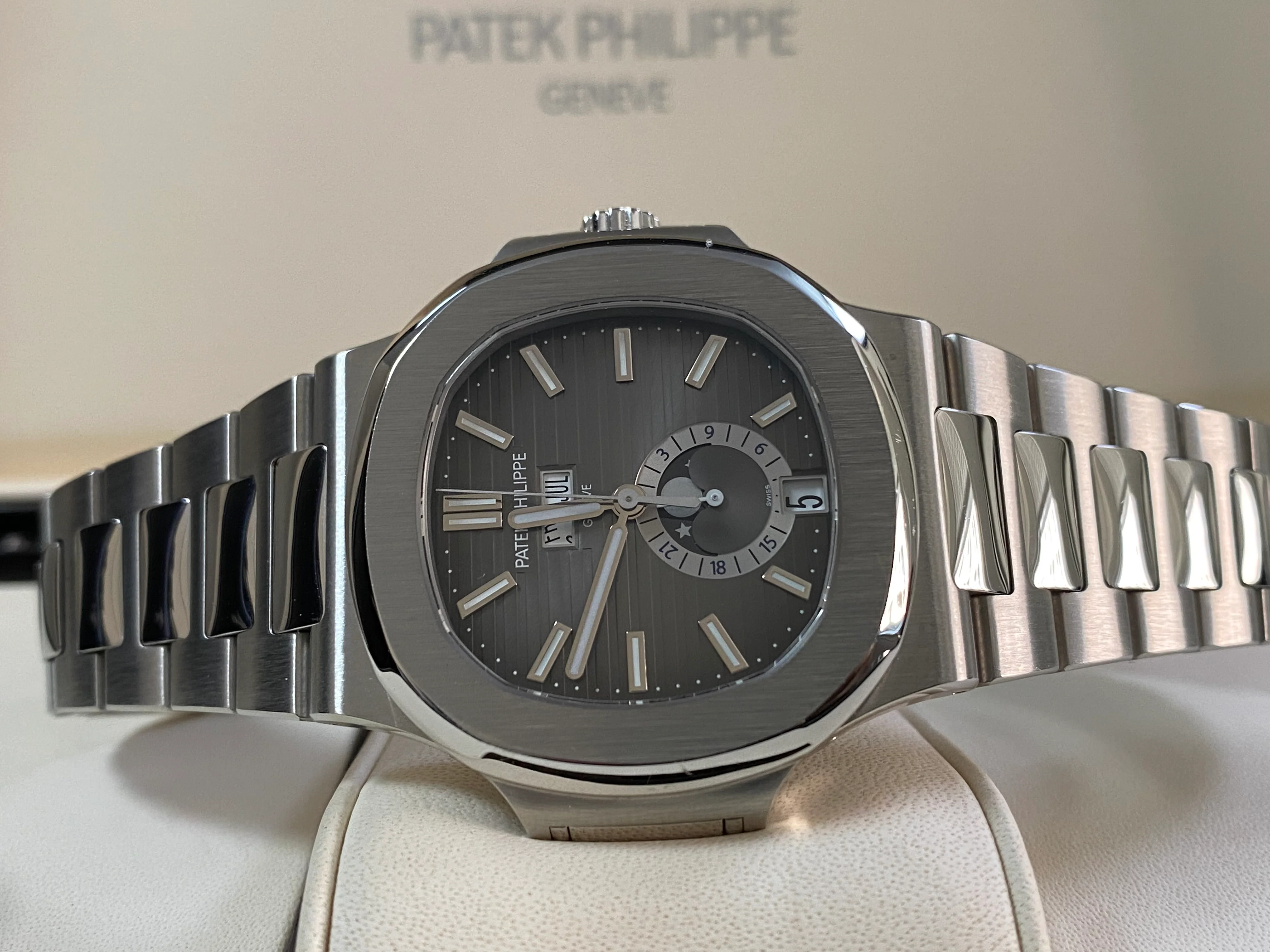 Patek Philippe Nautilus - 2017 - Grey/Black Dial - Stainless Steel - 5726/1A-001 *FULL SET*