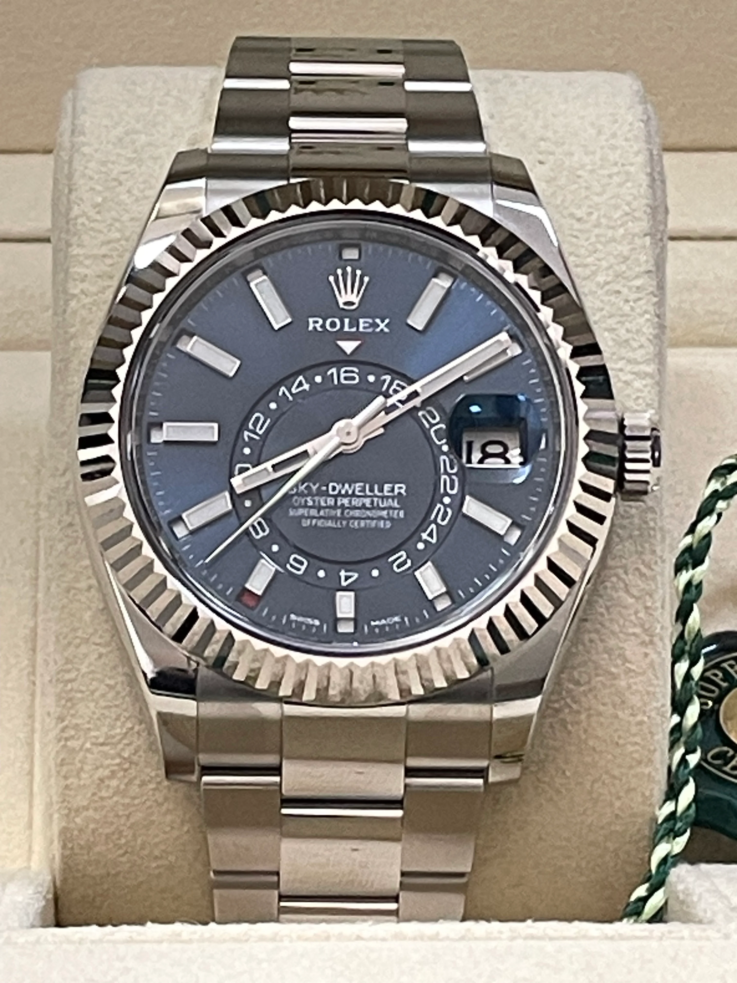 Rolex White Rolesor Sky-Dweller - 2023 - Blue Dial - Oyster Bracelet - 326934