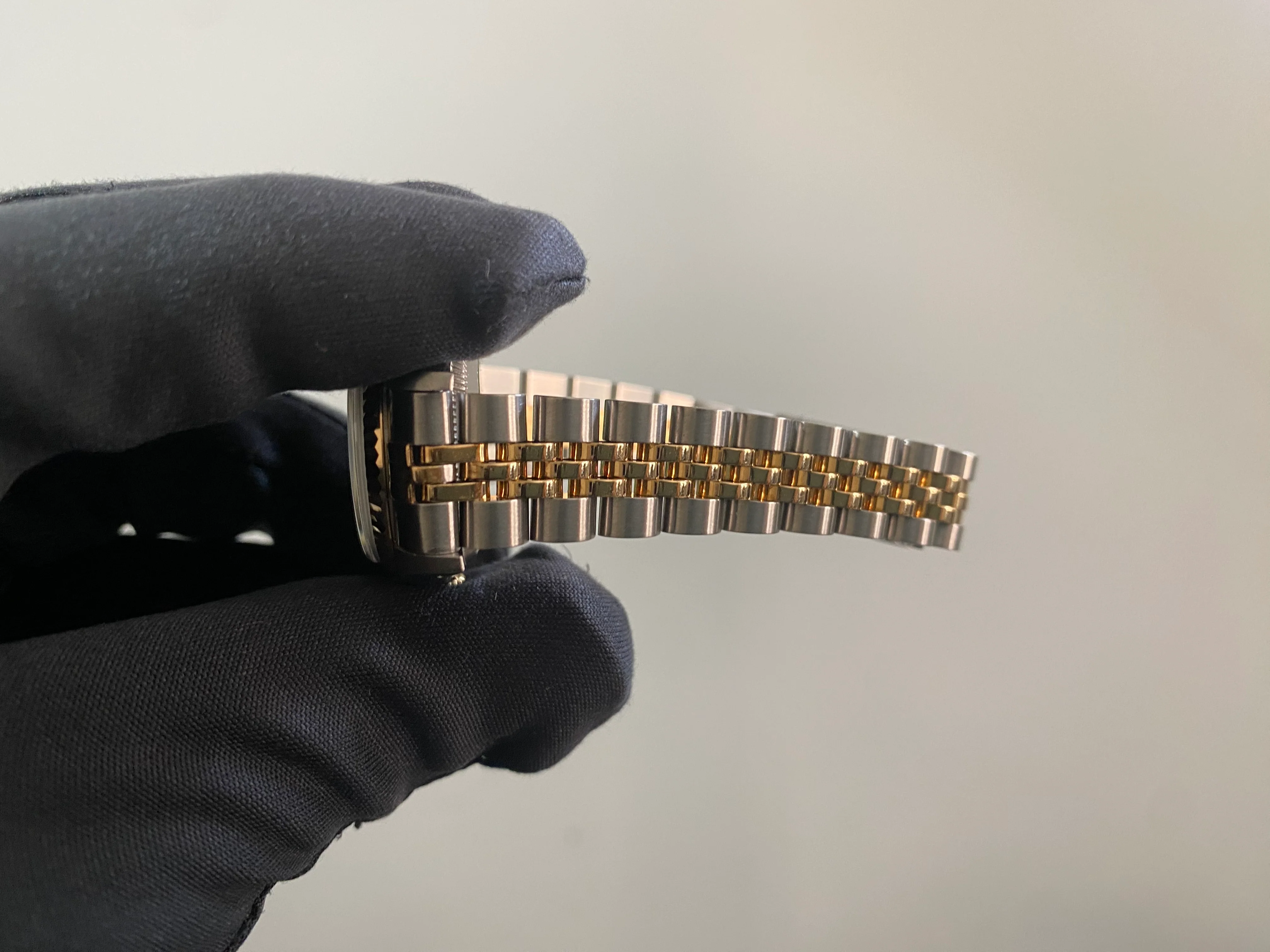 Rolex Steel and Yellow Gold Lady-Datejust - Fluted Bezel - Black Diamond Dial - Jubilee Bracelet - 69173