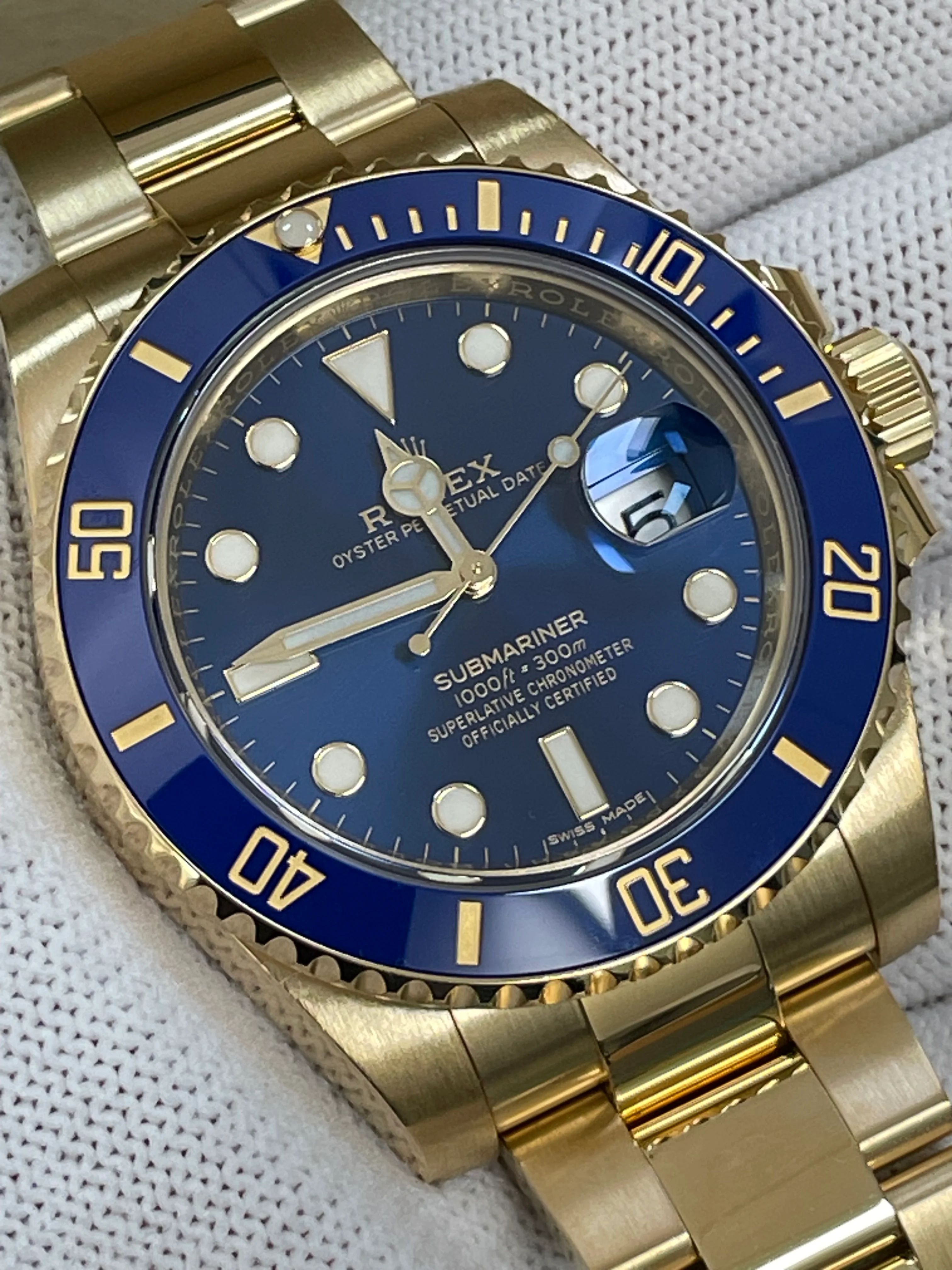 Rolex Yellow Gold Submariner Date - 2020 - Blue Bezel - Blue Dial - 116618LB
