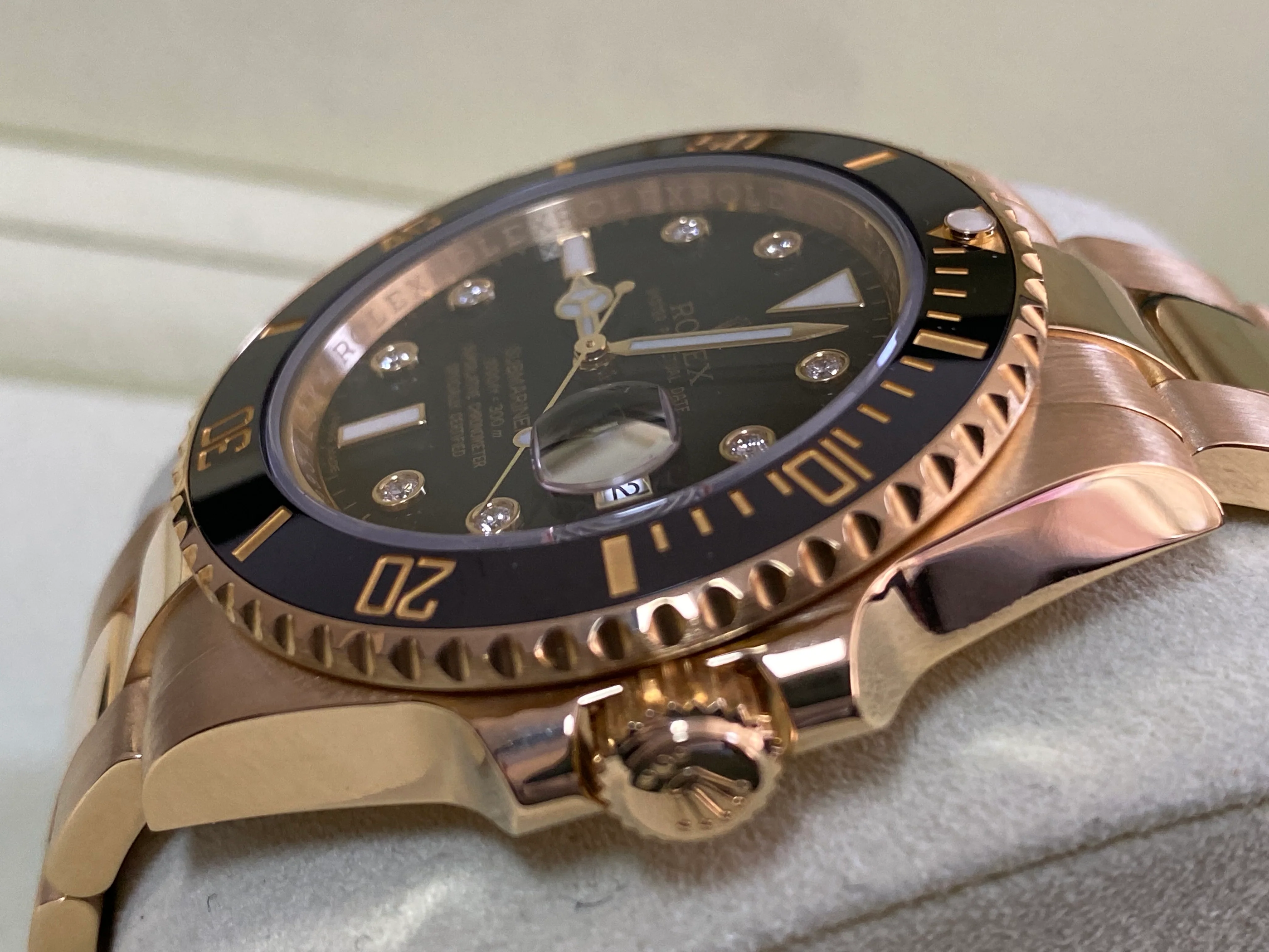 Rolex Yellow Gold Submariner Date - 2014 - Black Bezel - Diamond Dial - 116618LN *FULL SET*