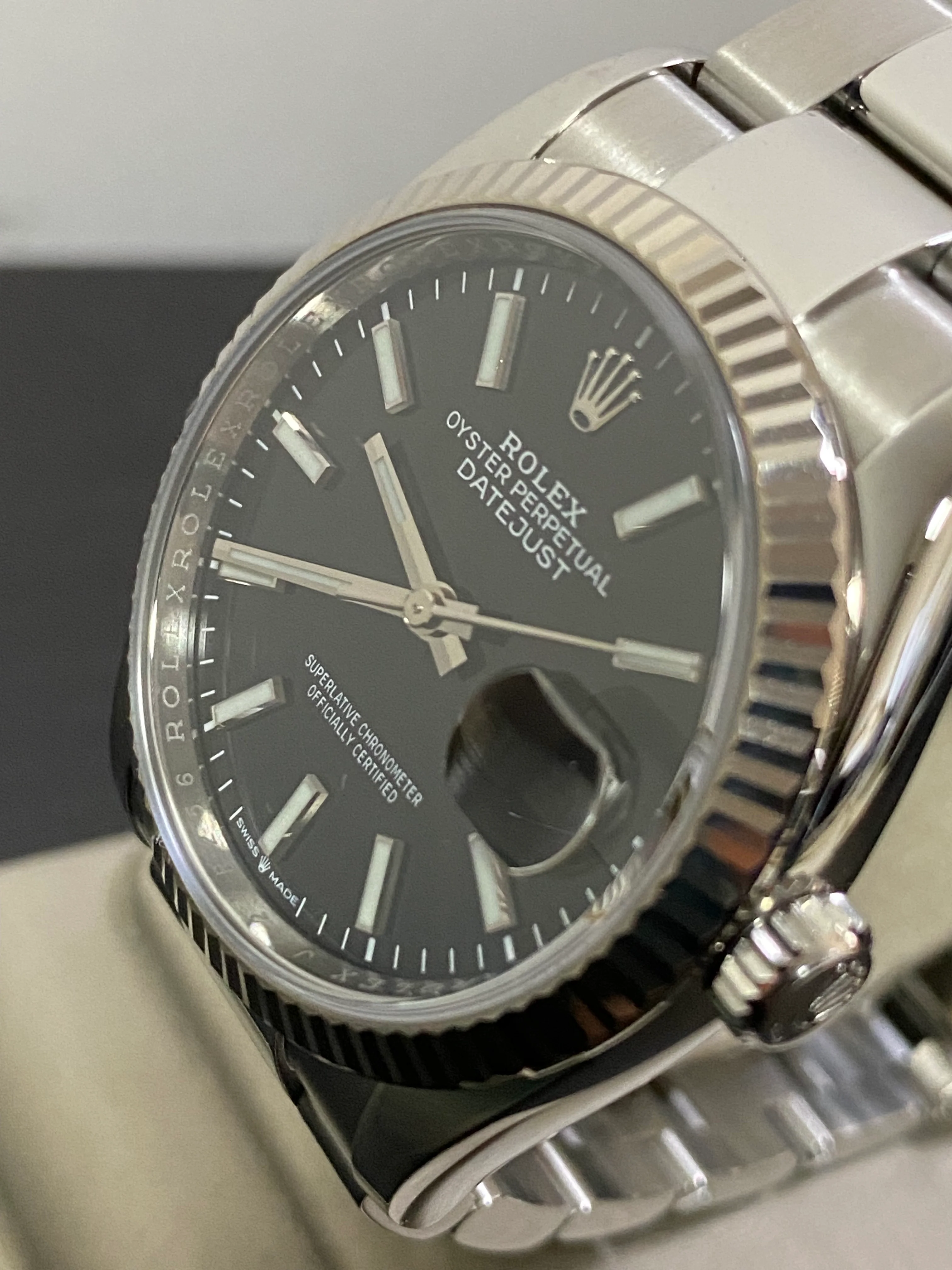 Rolex Steel Datejust 36 - 2023 - Fluted Bezel - Black Index Dial - Oyster Bracelet - 126234