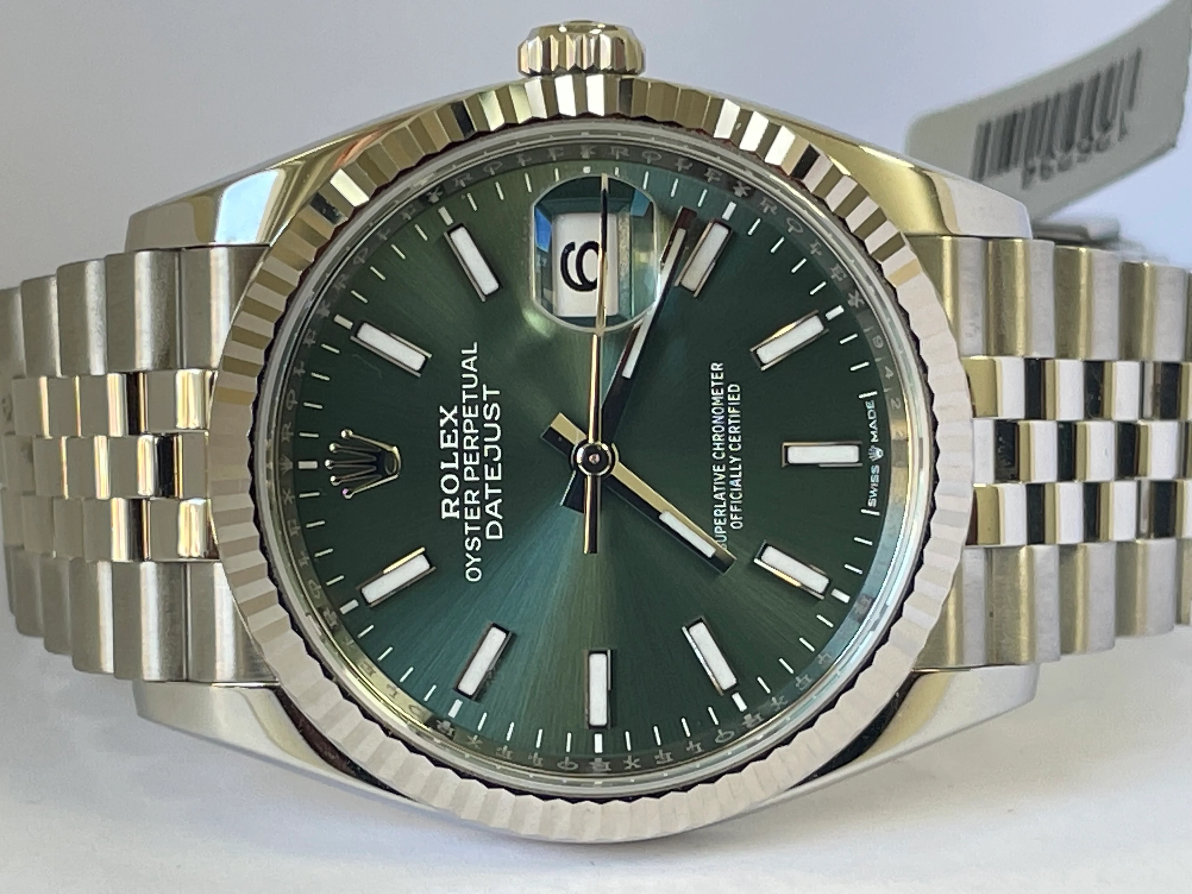 Rolex Steel Datejust 36 - 2023 - Fluted Bezel - Mint Green Dial - Jubilee Bracelet - 126234