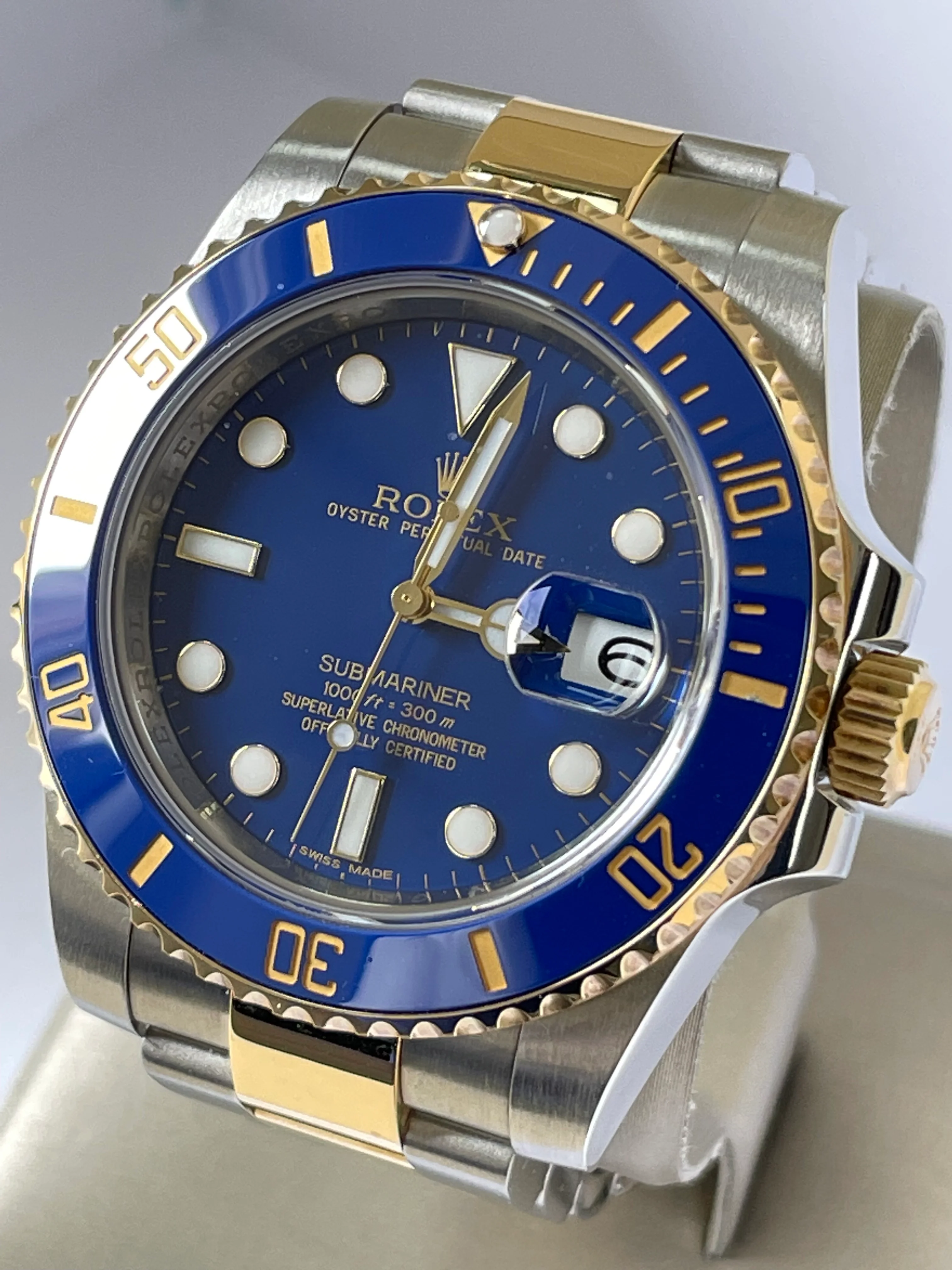 Rolex Steel and Gold Submariner Date - G Serial - Flat Blue Dial - 116613LB