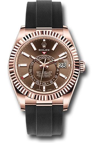 Rolex Everose Gold Sky-Dweller - 2022 - Chocolate Index Dial - Oysterflex Bracelet - 326235 *FULL SET*