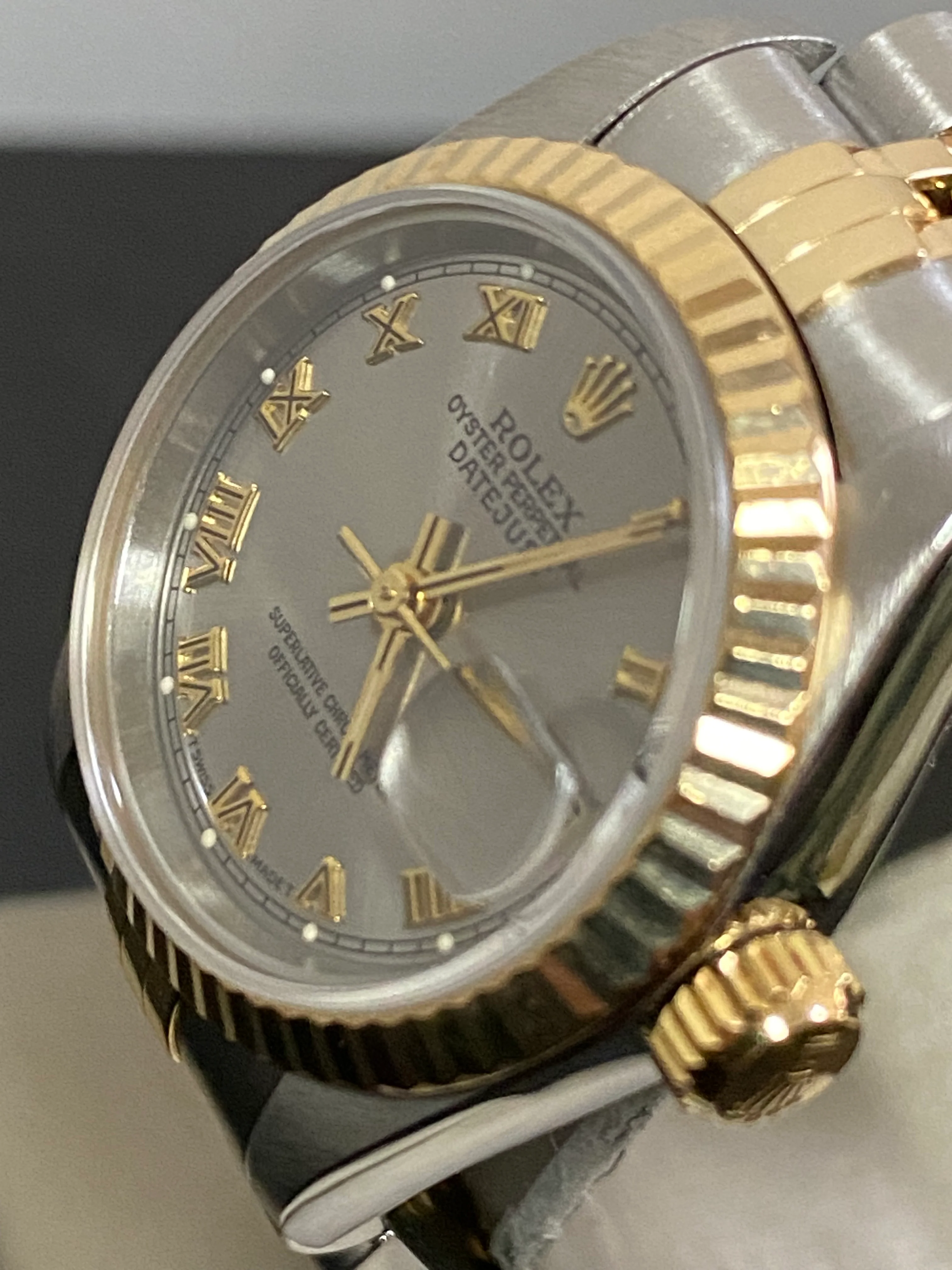 Rolex Two Tone Lady-Datejust - T Serial- Fluted Bezel - Silver Roman Dial - Jubilee Bracelet - 69173