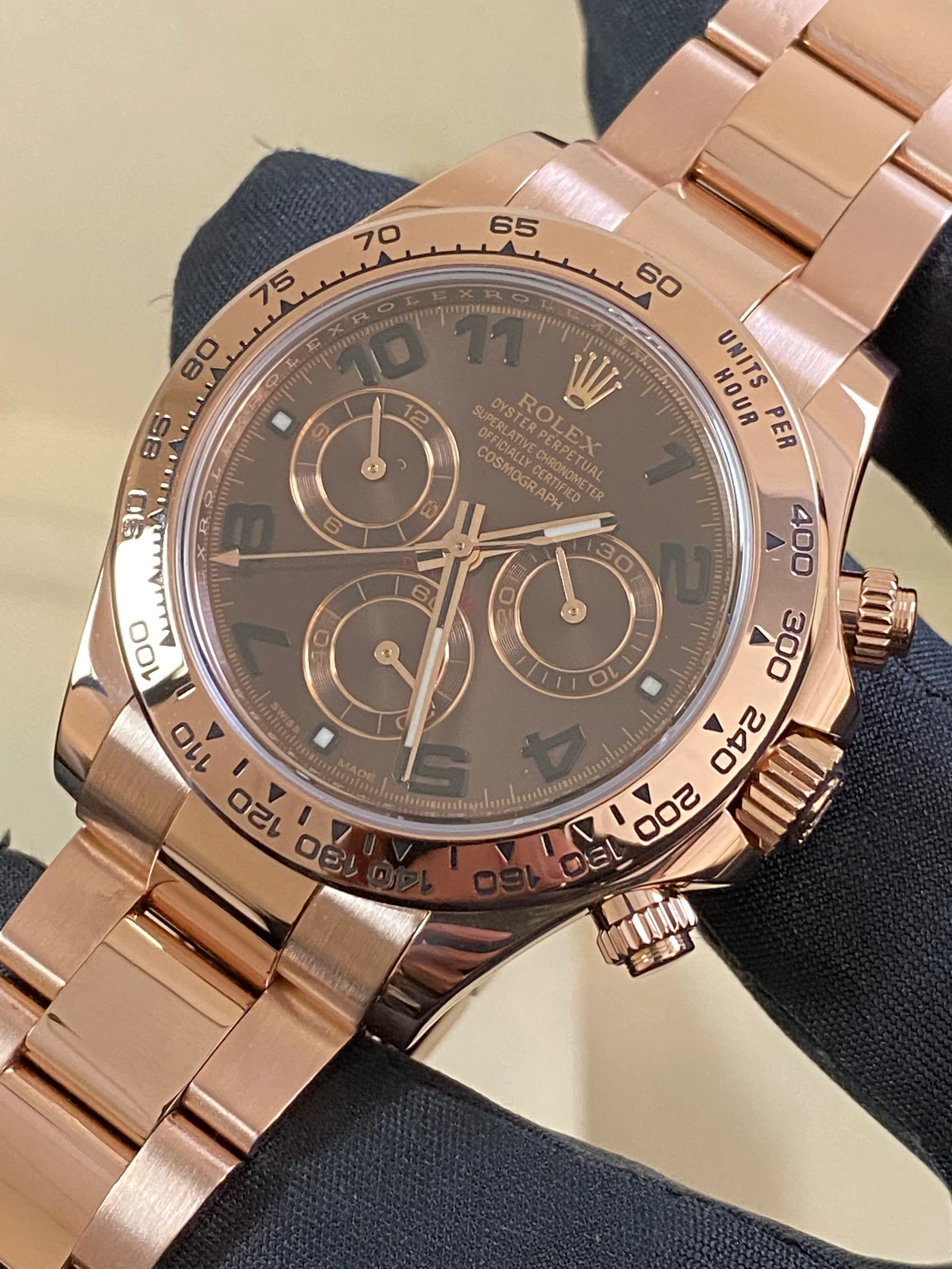 Rolex Everose Gold Cosmograph Daytona - 2014 - Chocolate Arabic Dial - 116505 *COMPLETE*