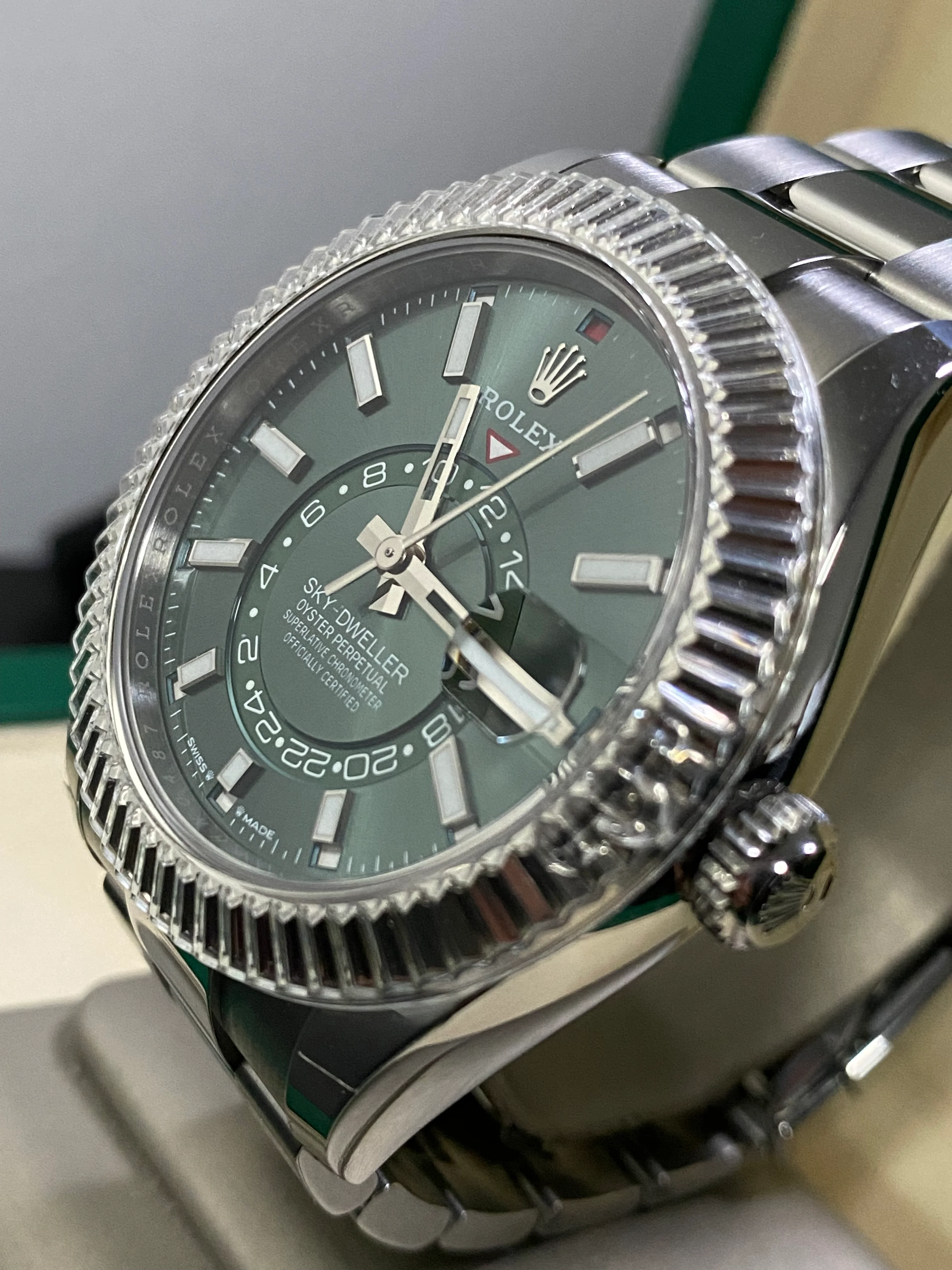 Rolex Steel Sky-Dweller - 2023 - Mint Green Dial - Oyster Bracelet - 336934