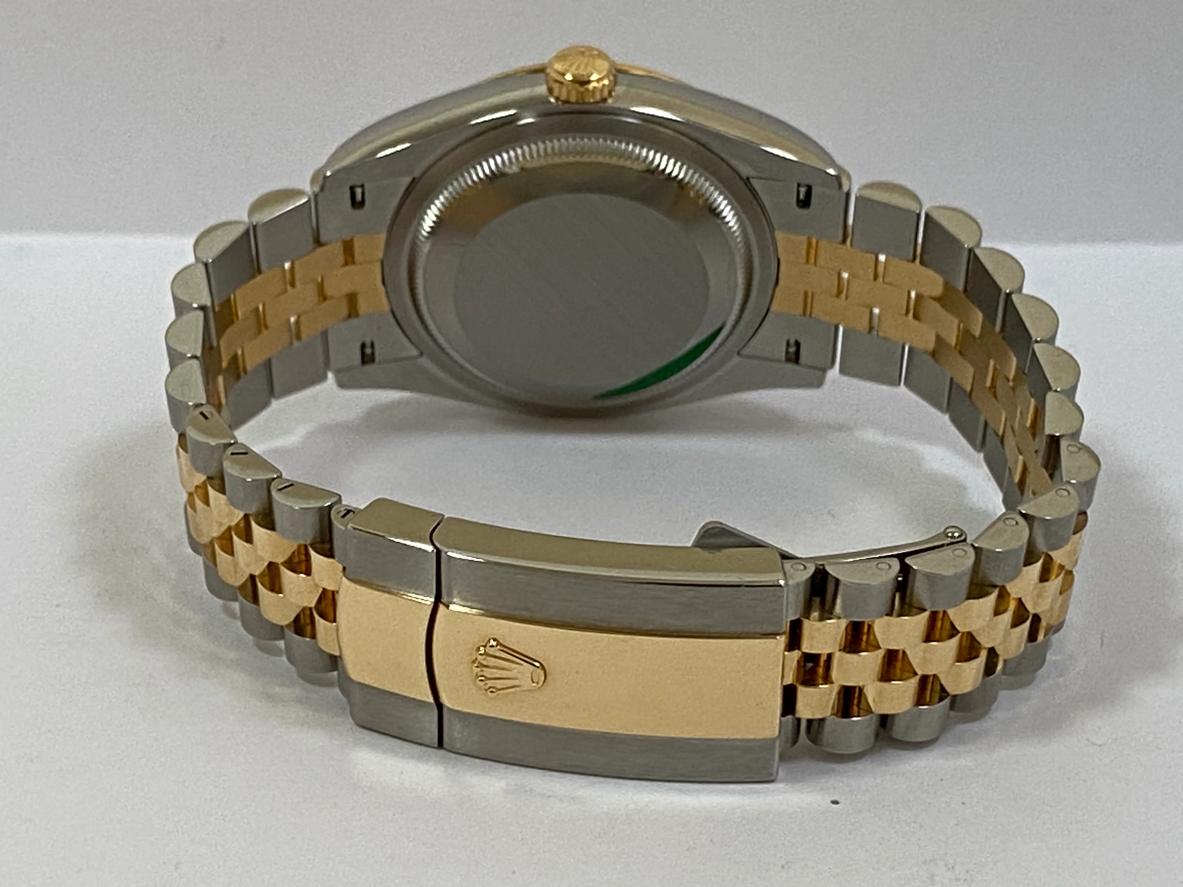 Rolex Steel and Yellow Gold Datejust 36 - 2023 - Fluted Bezel - White Mother-Of-Pearl Diamond-Set Dial - Jubilee Bracelet - 126233