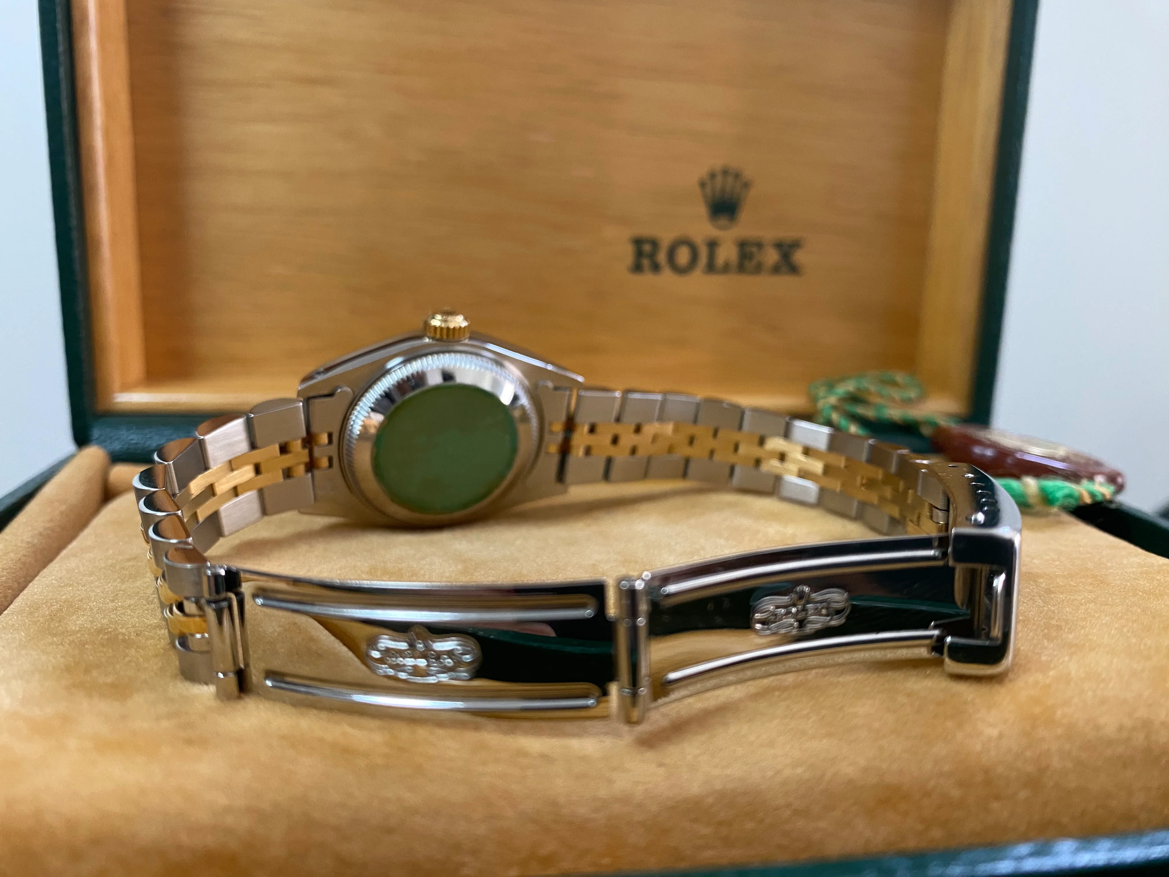 Rolex Steel and Yellow Gold Lady-Datejust - Fluted Bezel - Black Diamond Dial - Jubilee Bracelet - 69173