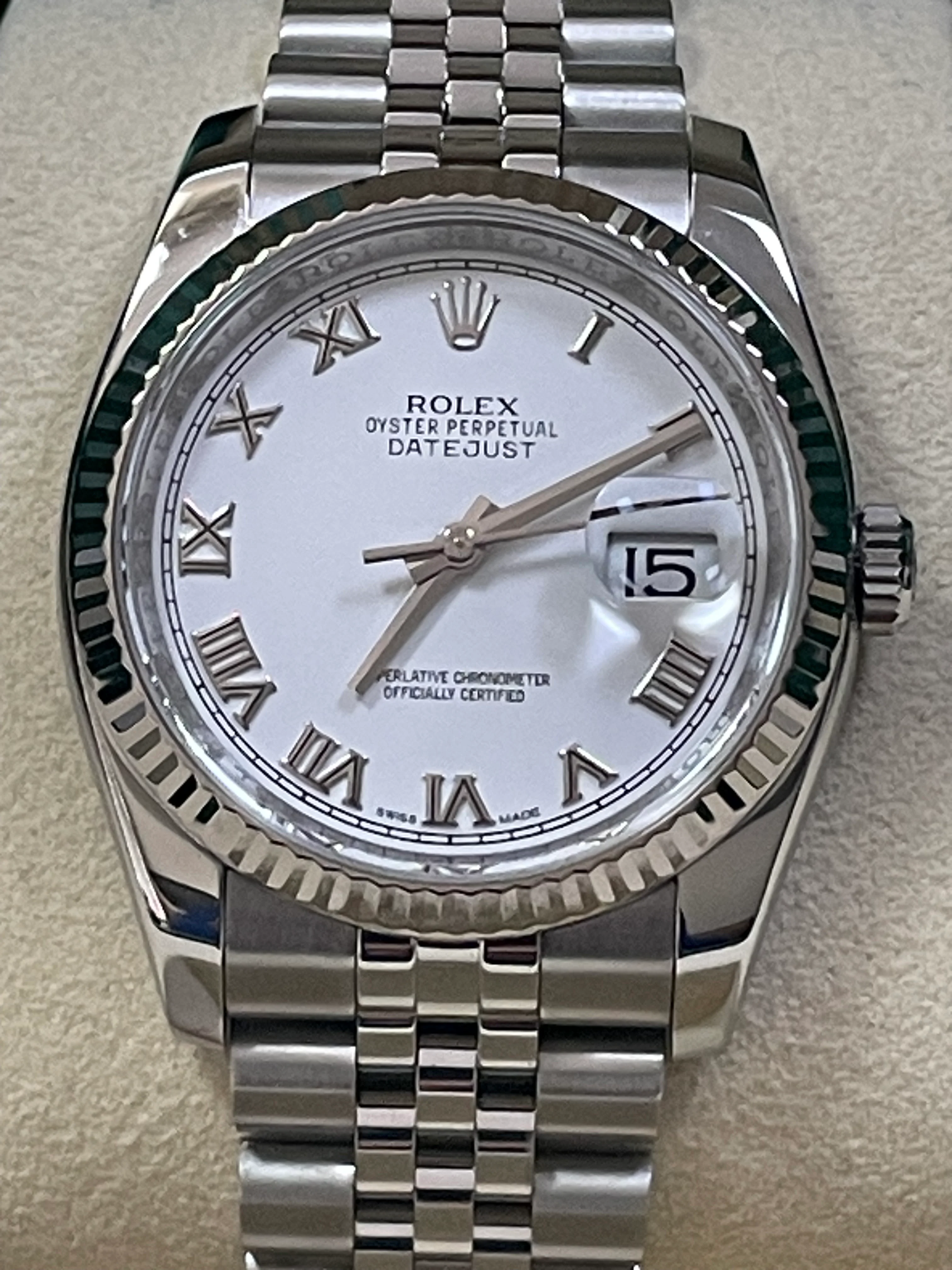 Rolex Steel White Gold Datejust 31 - 2017 - Fluted Bezel - White Roman Dial - Jubilee Bracelet - 178274