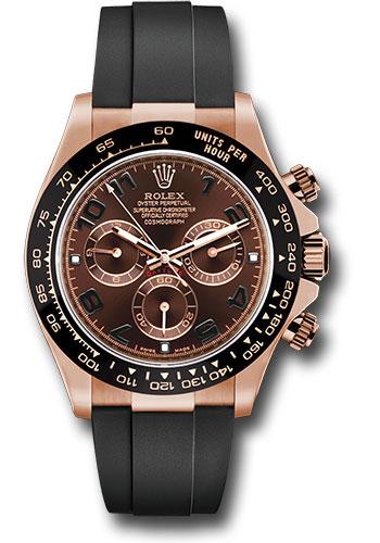 Rolex Everose Gold Cosmograph Daytona 40 - 2016 - Chocolate Arabic Dial - Black Leather Strap - 116515LN *COMPLETE SET*