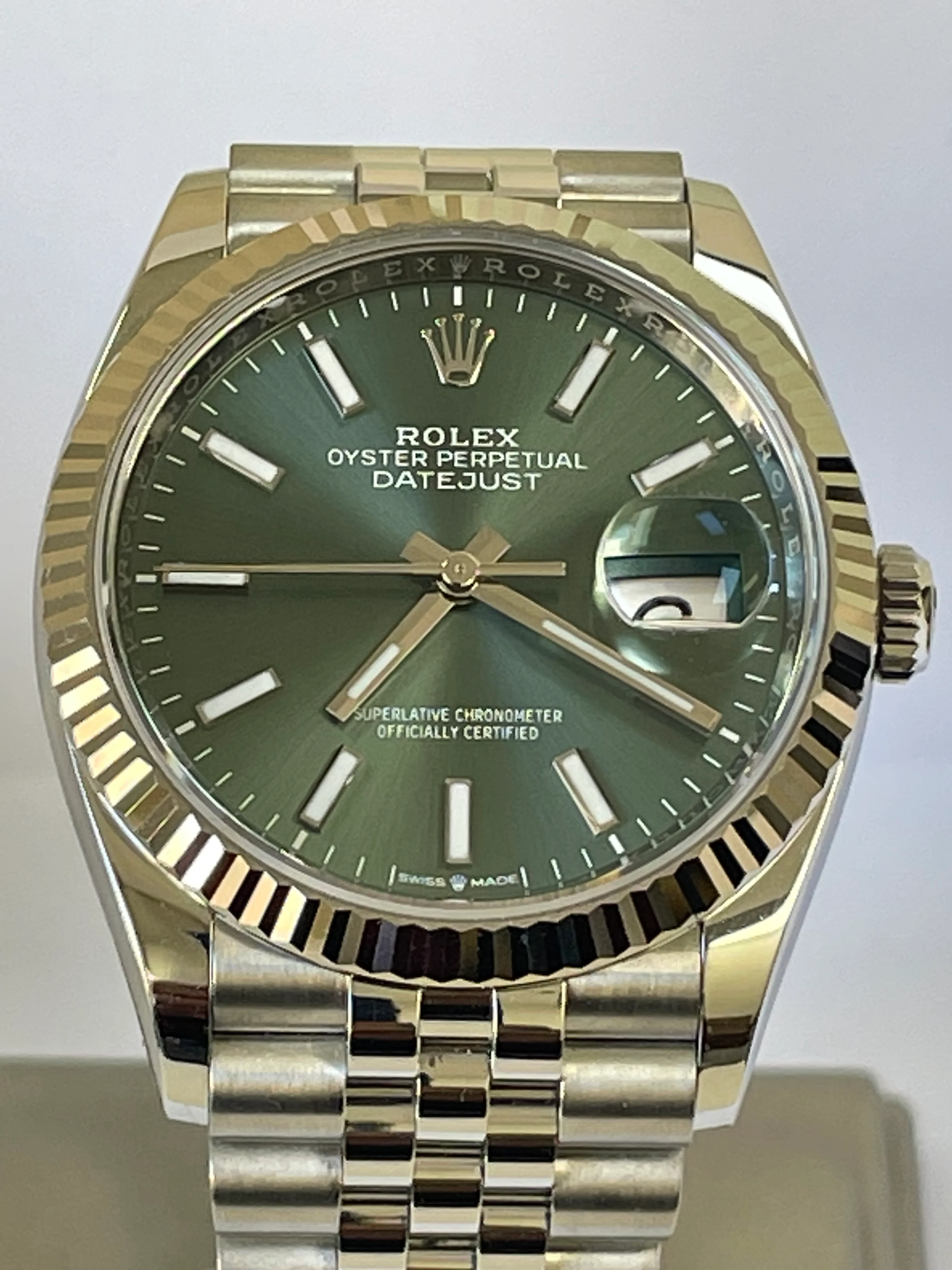 Rolex Steel Datejust 36 - 2023 - Fluted Bezel - Mint Green Dial - Jubilee Bracelet - 126234
