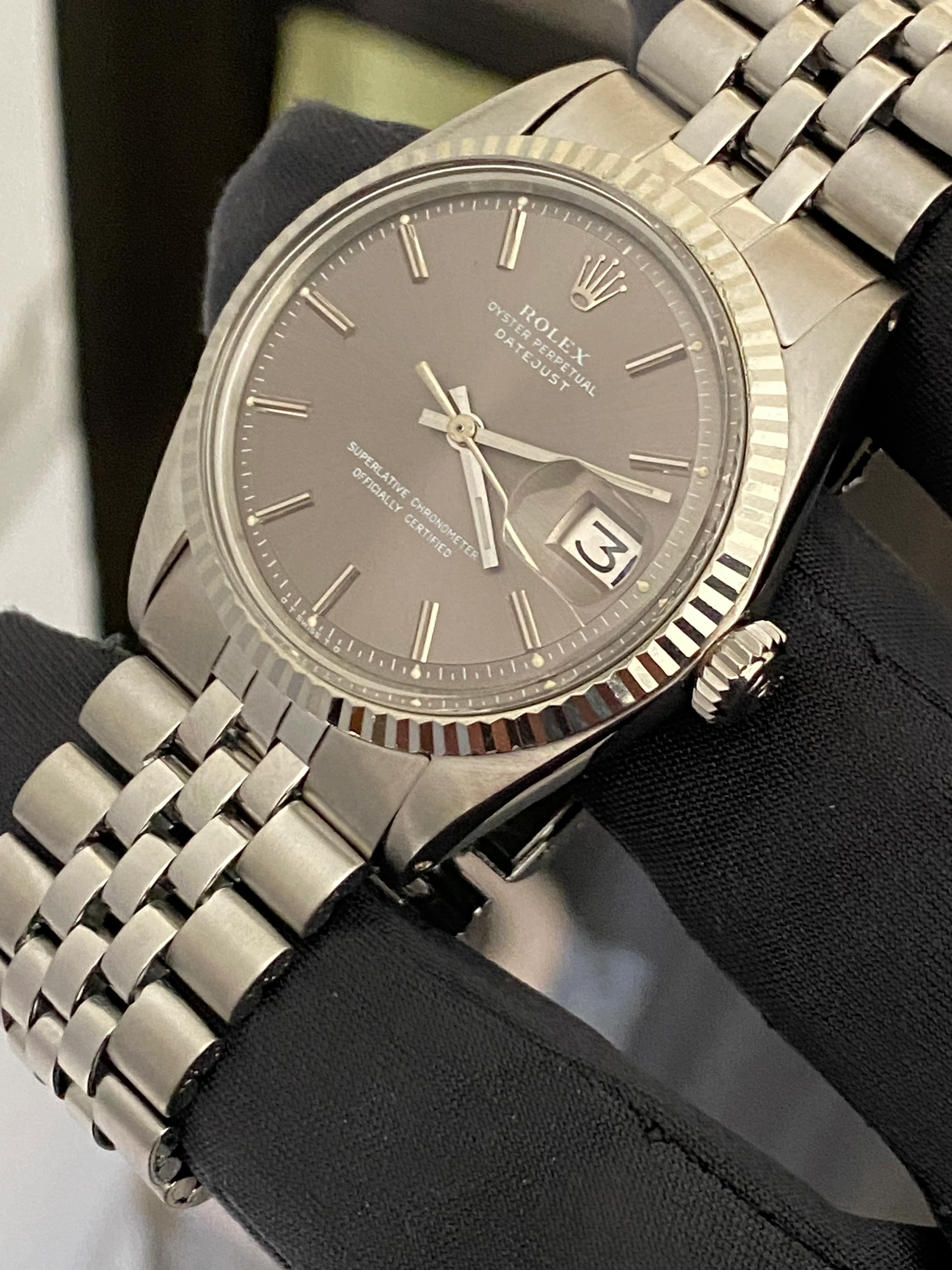 Rolex Steel Datejust 36 - Fluted Bezel - Grey Index Dial - Jubilee Bracelet - 1601
