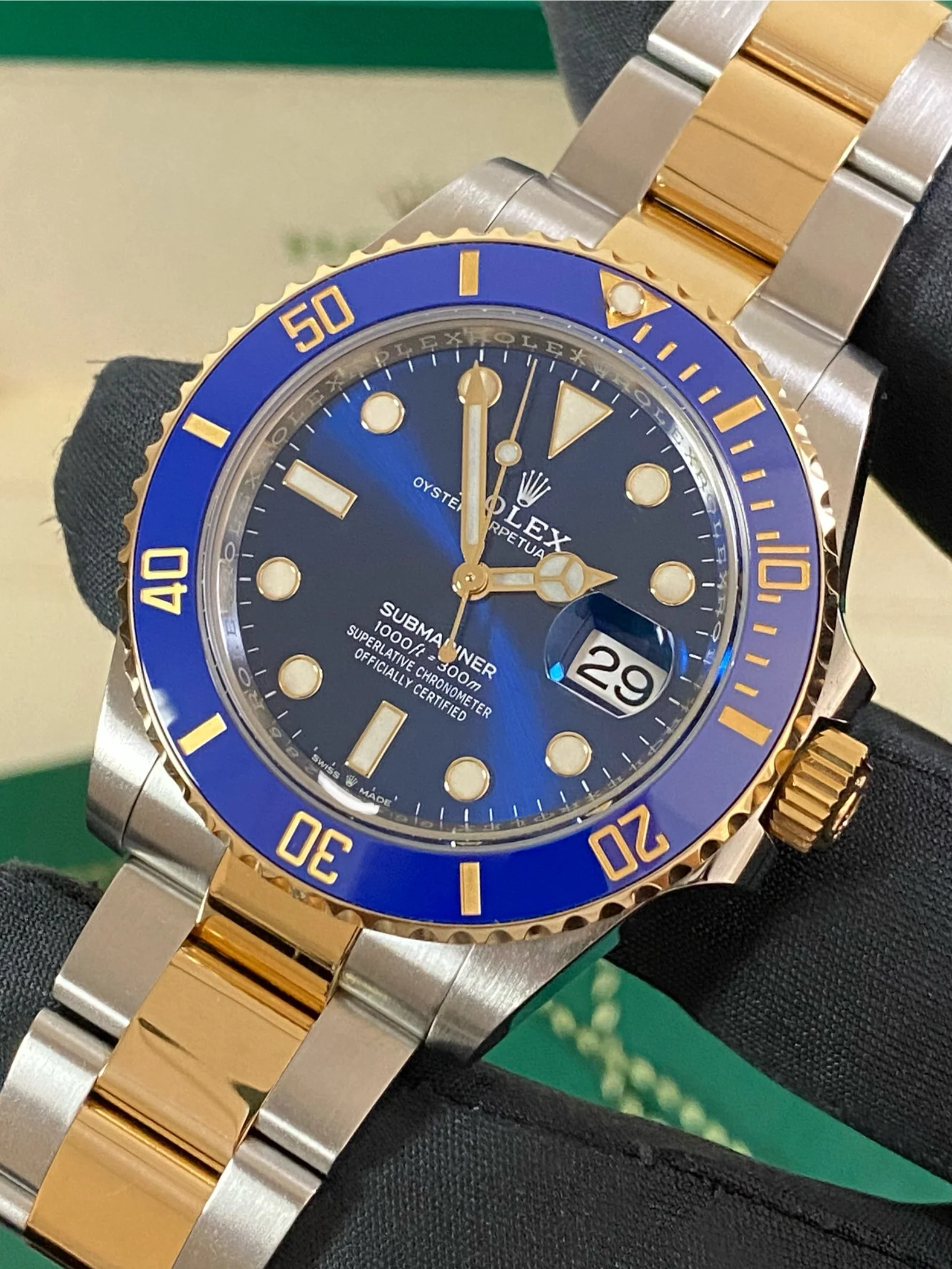 Rolex Steel and Yellow Gold Submariner Date - Blue Bezel - Blue Dial - 126613LB