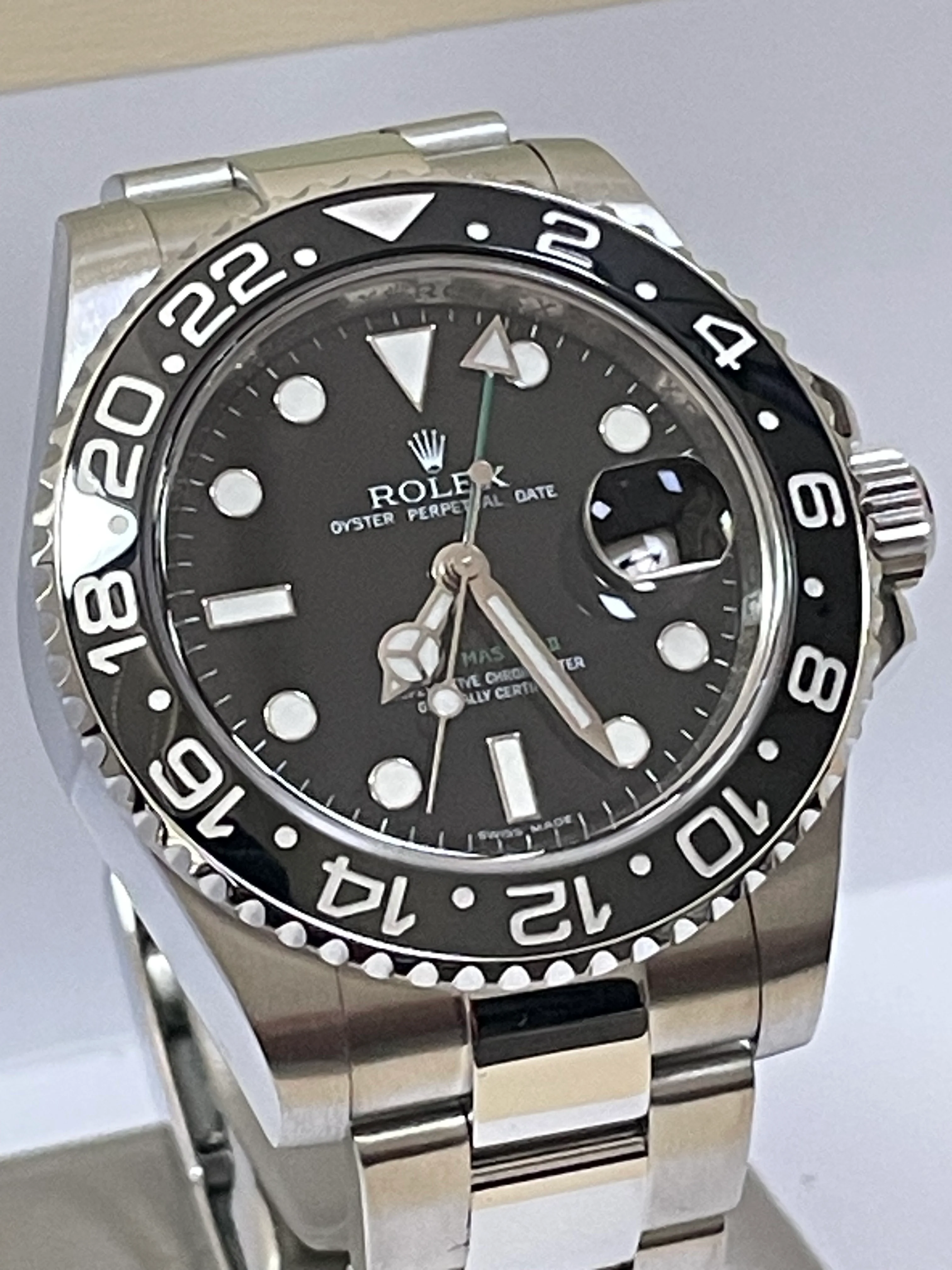 Rolex Steel GMT-Master II - M serial - Black Bezel - Black Dial - Oyster Bracelet - 116710LN