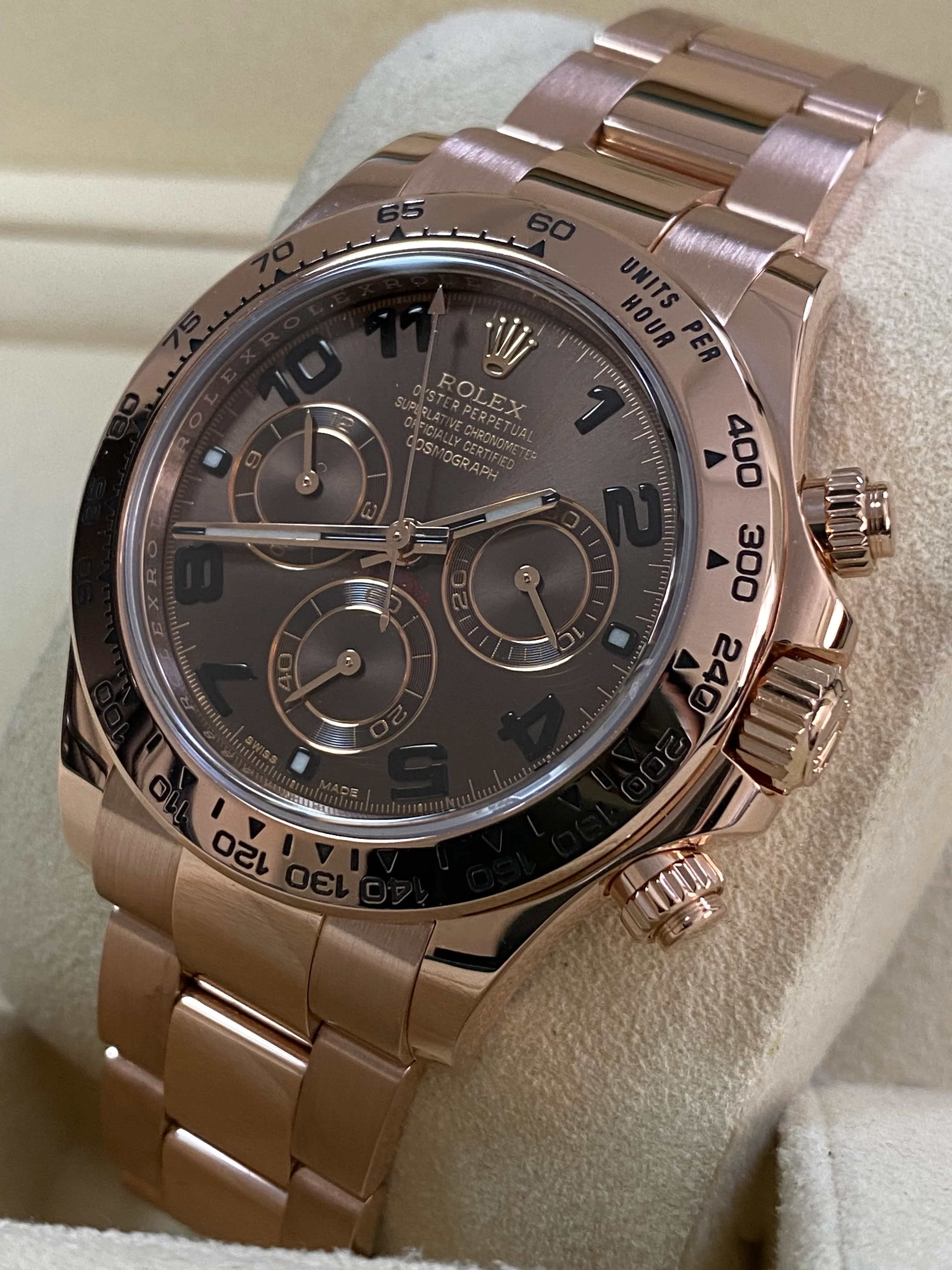 Rolex Everose Gold Cosmograph Daytona - 2014 - Chocolate Arabic Dial - 116505 *COMPLETE*