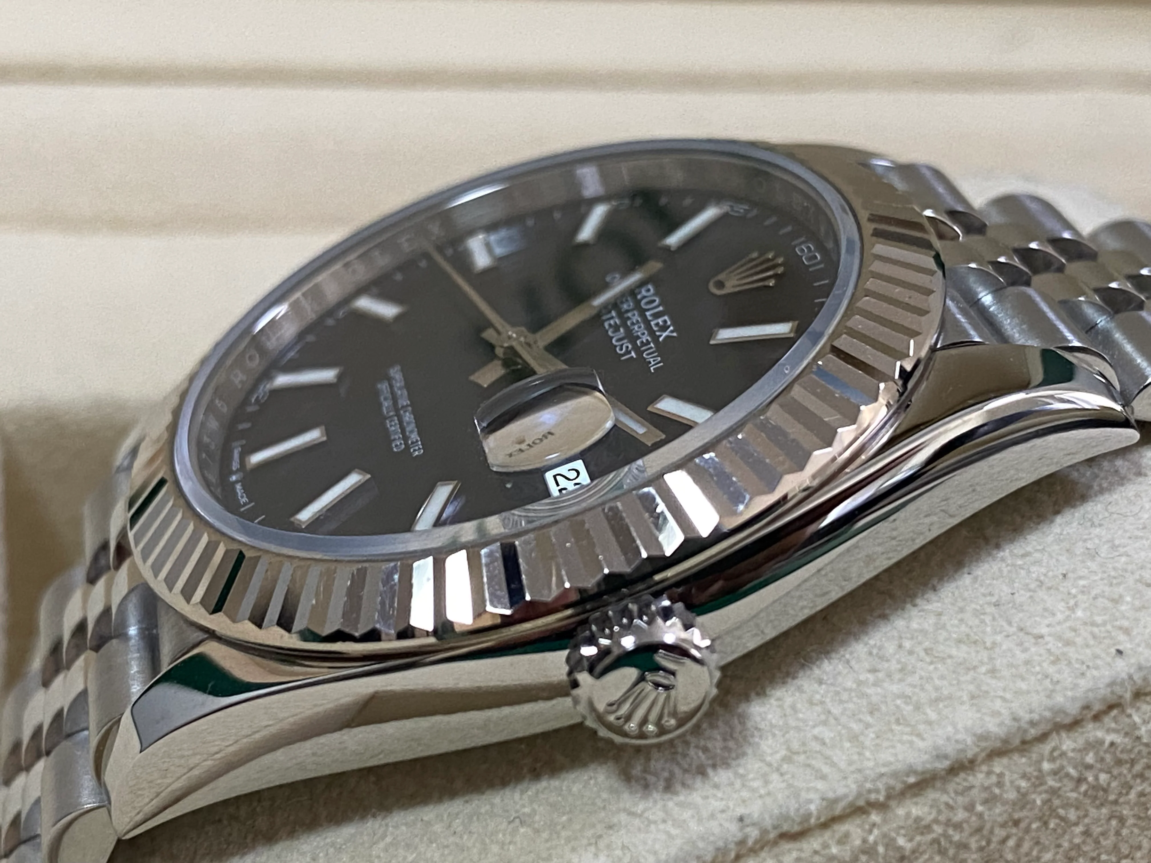 Rolex Steel and White Gold Datejust 41 - 2023 - Fluted Bezel - Blue Index Dial - Jubilee Bracelet - 126334