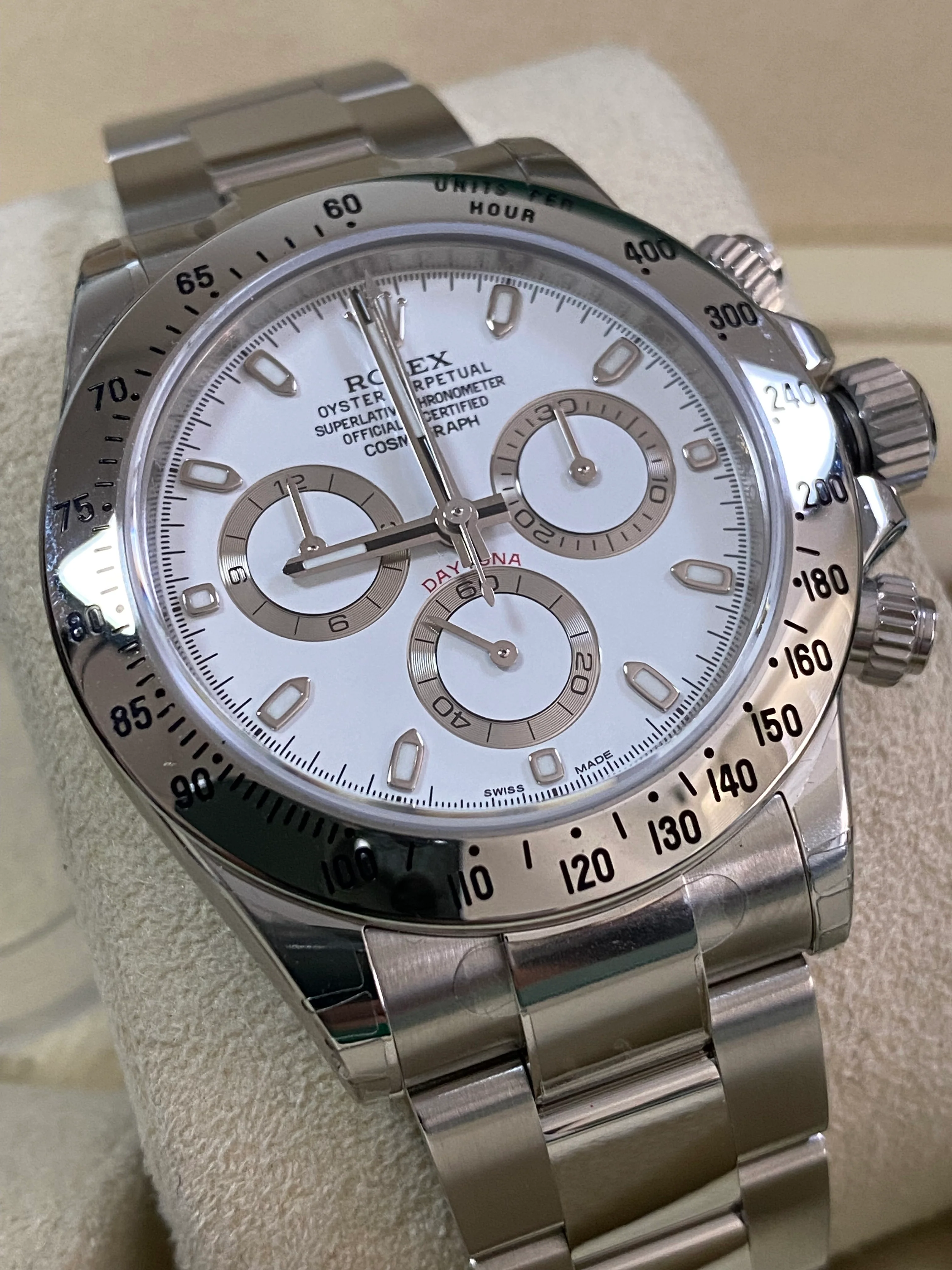 Rolex Steel Cosmograph Daytona - White Index Dial - 116520 - *FULL STICKERS*