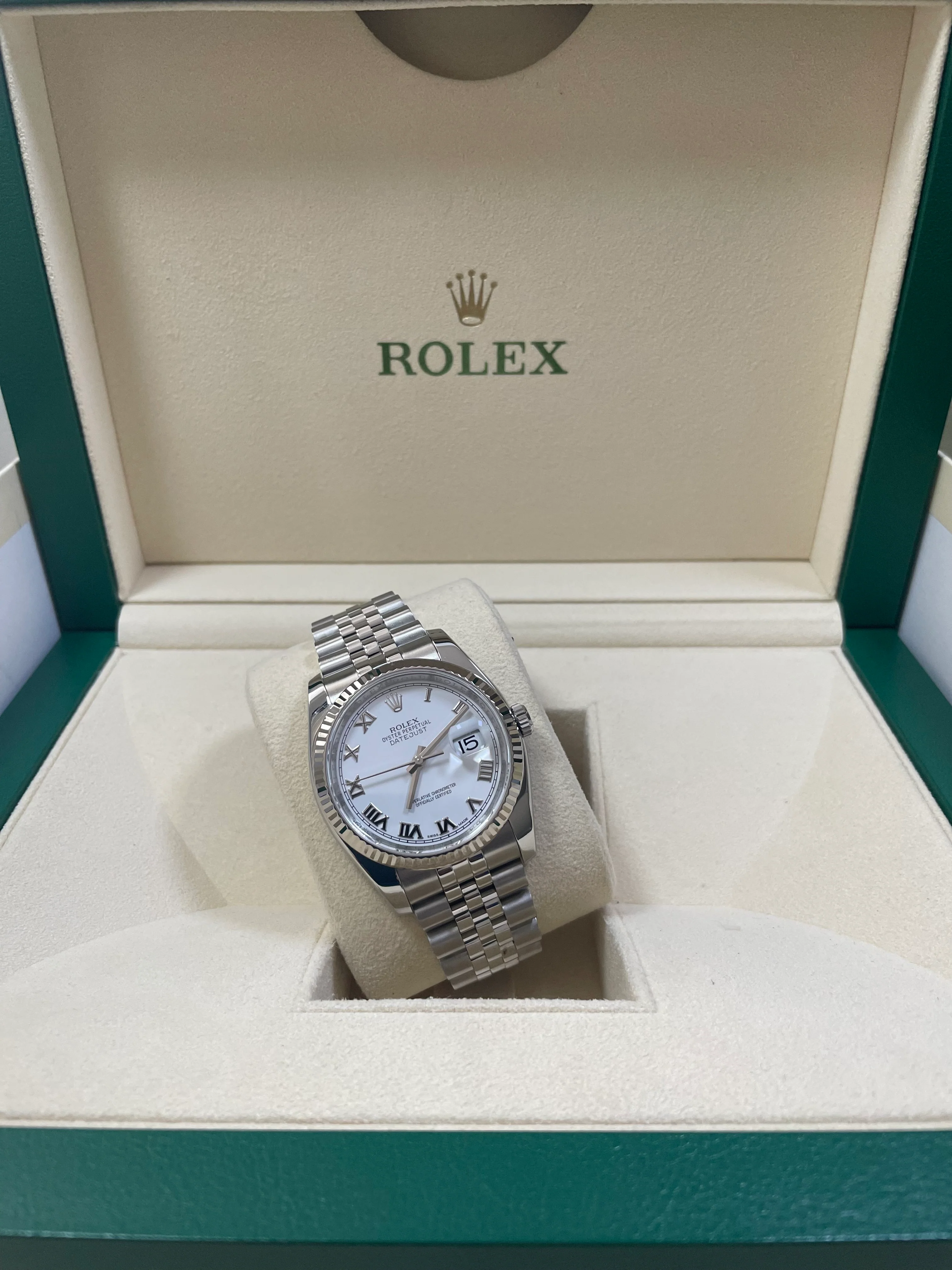 Rolex Steel White Gold Datejust 31 - 2017 - Fluted Bezel - White Roman Dial - Jubilee Bracelet - 178274